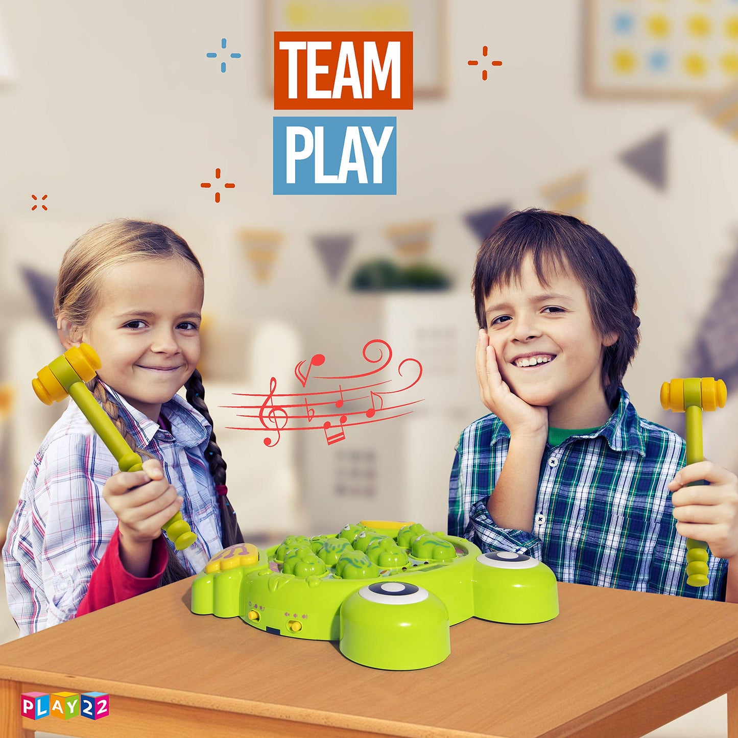 Play22 Whack A Frog Game for Toddlers – 38 Levels, 2 Modes, Multilingual Lights & Sounds
