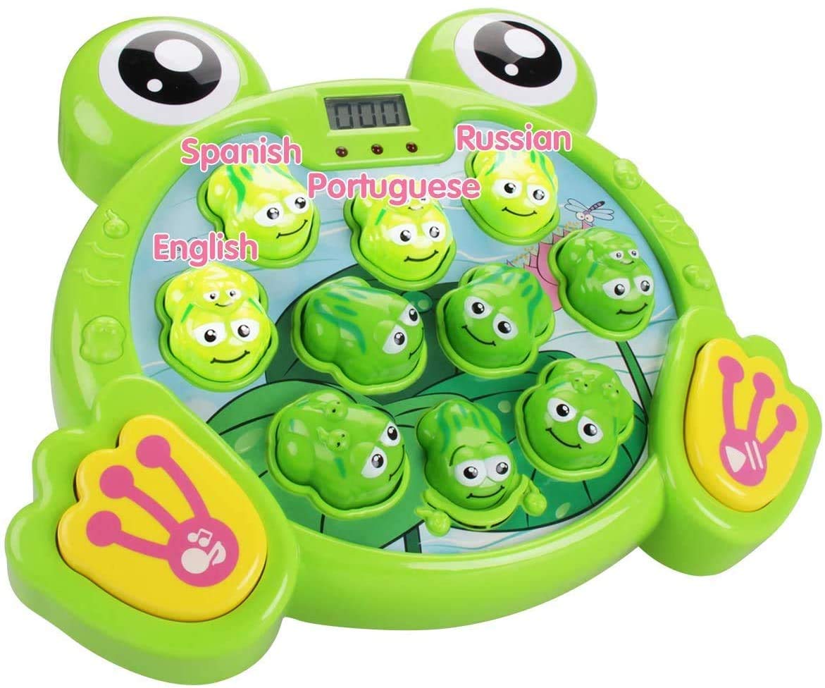 Play22 Whack A Frog Game for Toddlers – 38 Levels, 2 Modes, Multilingual Lights & Sounds