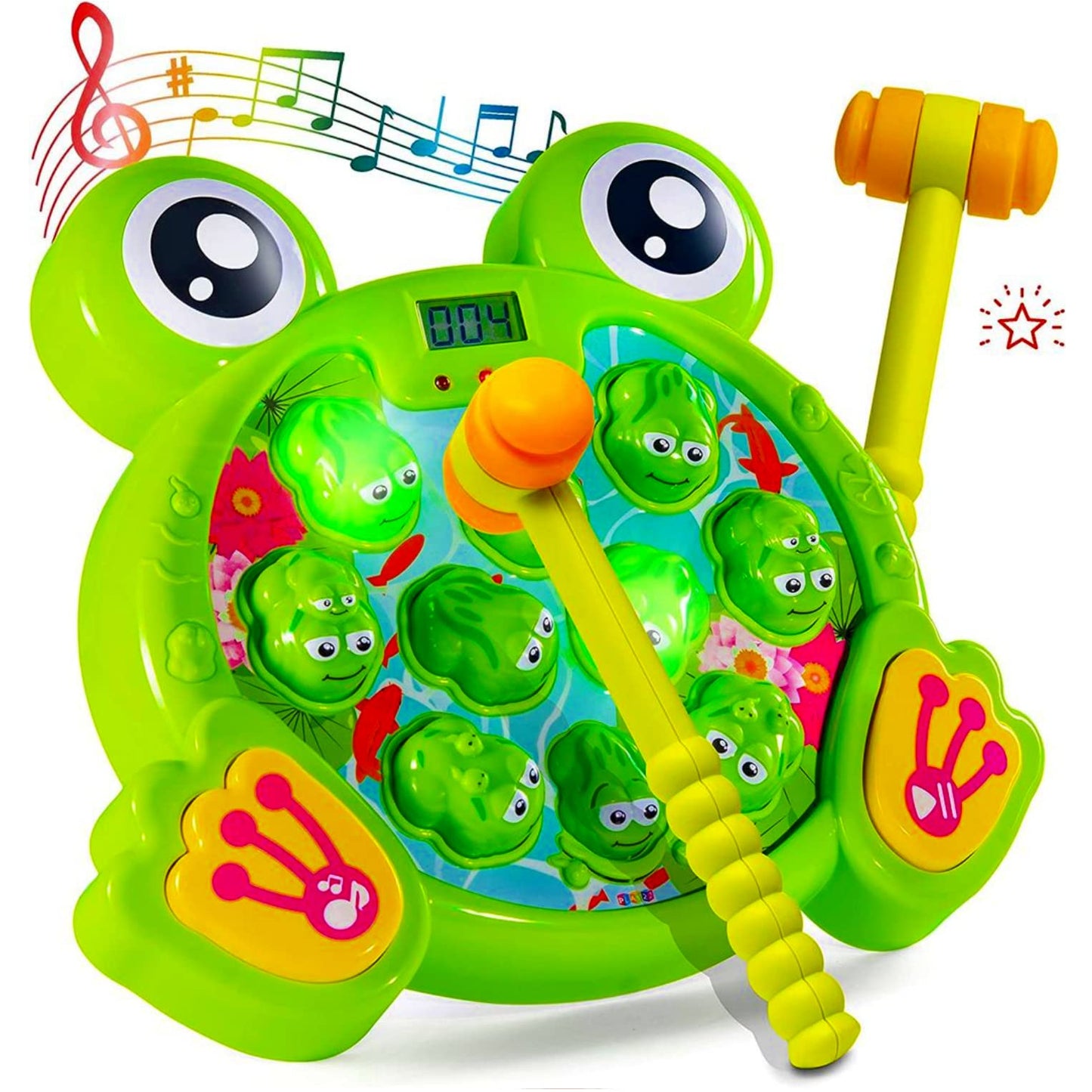 Play22 Whack A Frog Game for Toddlers – 38 Levels, 2 Modes, Multilingual Lights & Sounds