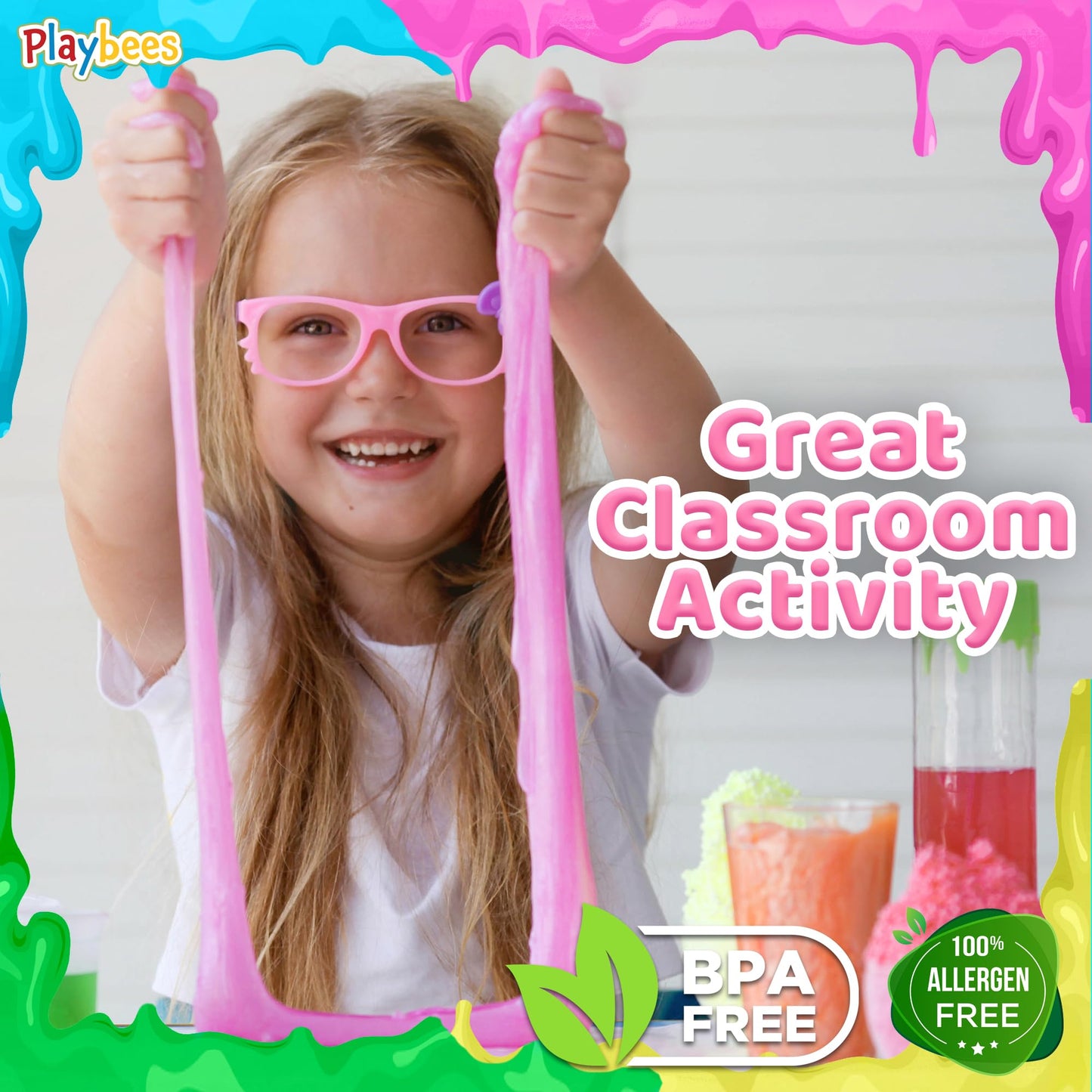 Playbees Glow in The Dark Slime – 24 Pack Neon Party Favors for Kids (Ages 5+)