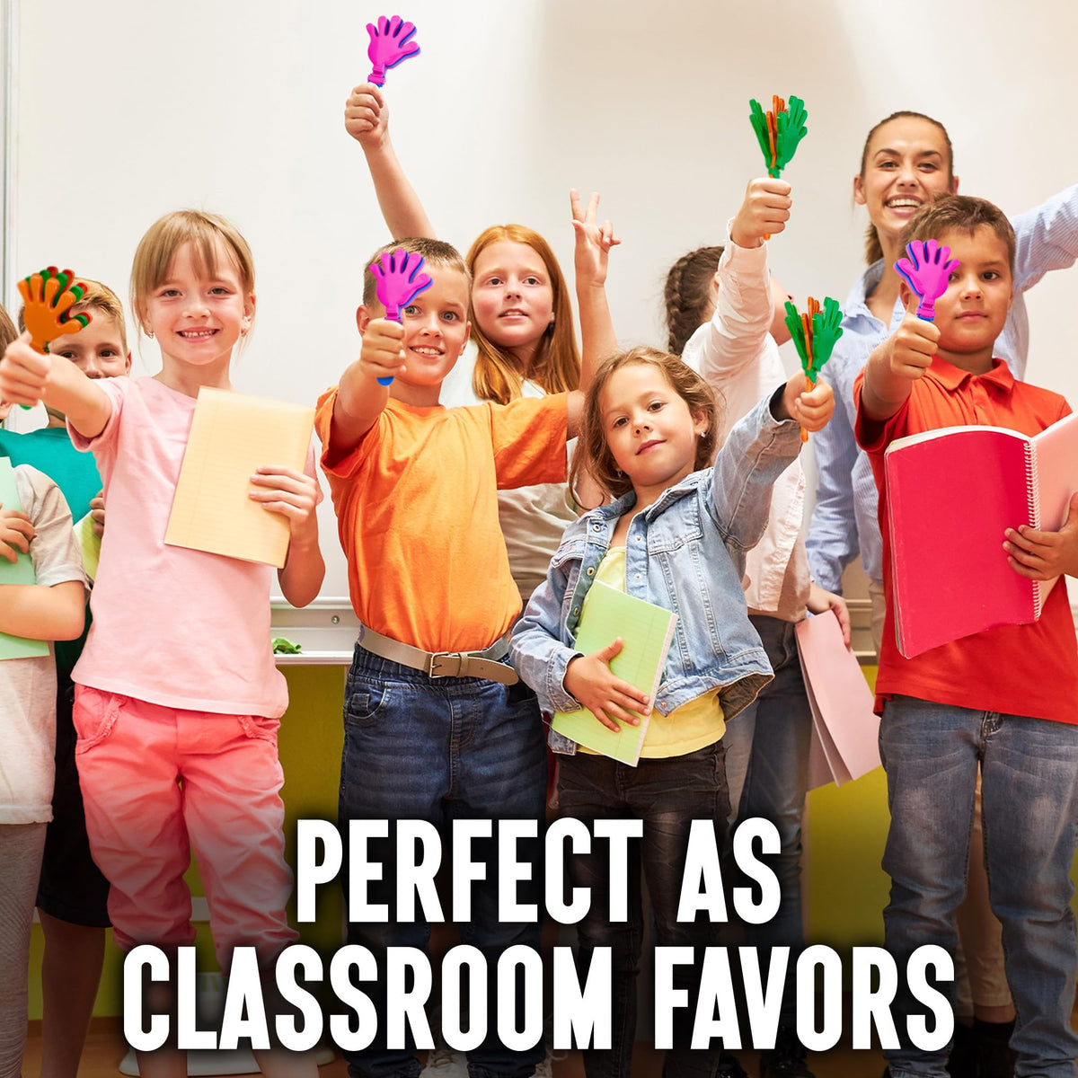 Playbees Colorful Hand Clappers 12 Pack 7-Inch Noisemakers for Parties Birthdays Graduations