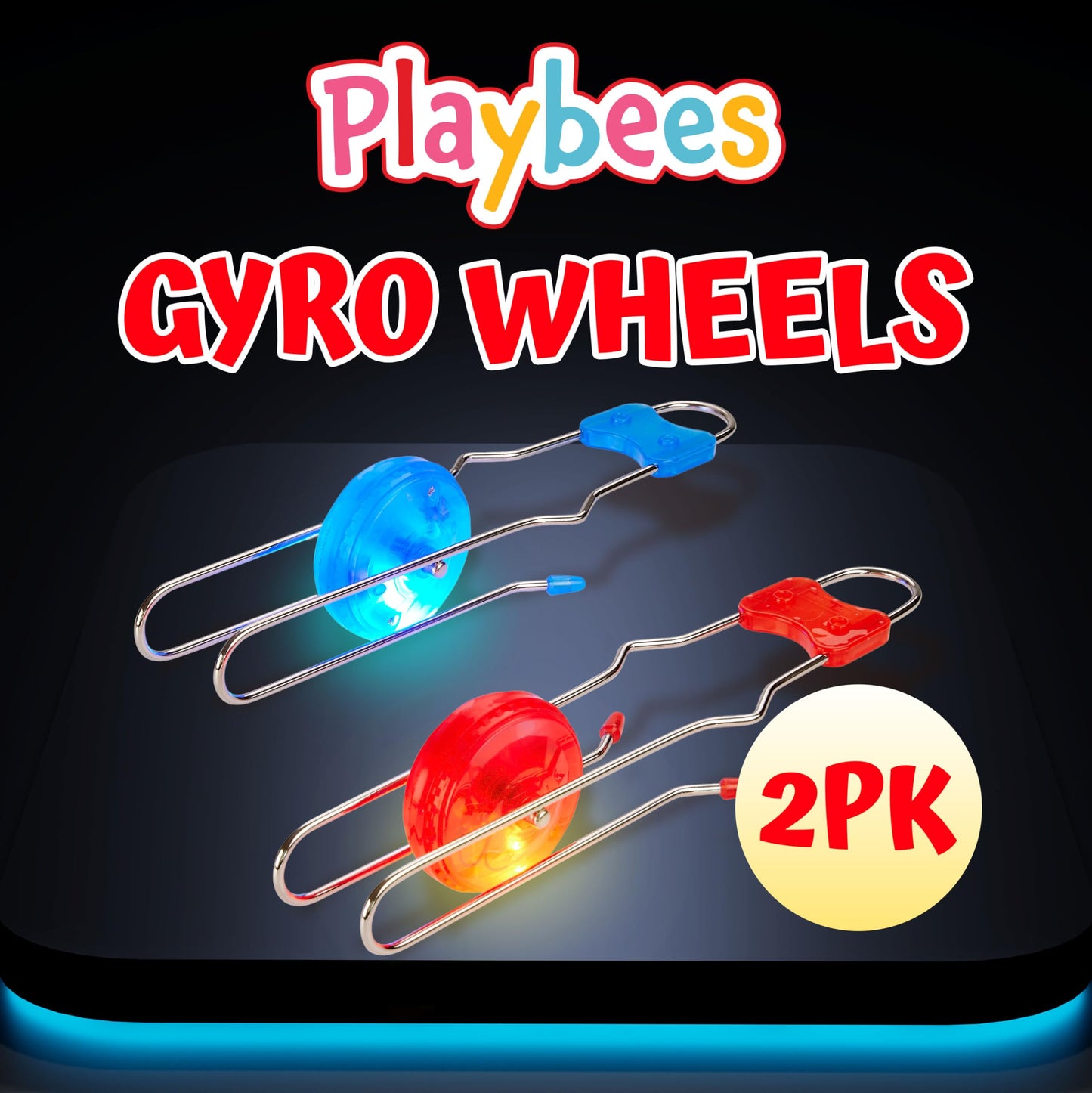 Playbees Light Up Gyro Wheels Yoyo – Vintage Trick Toy (2 Pack)