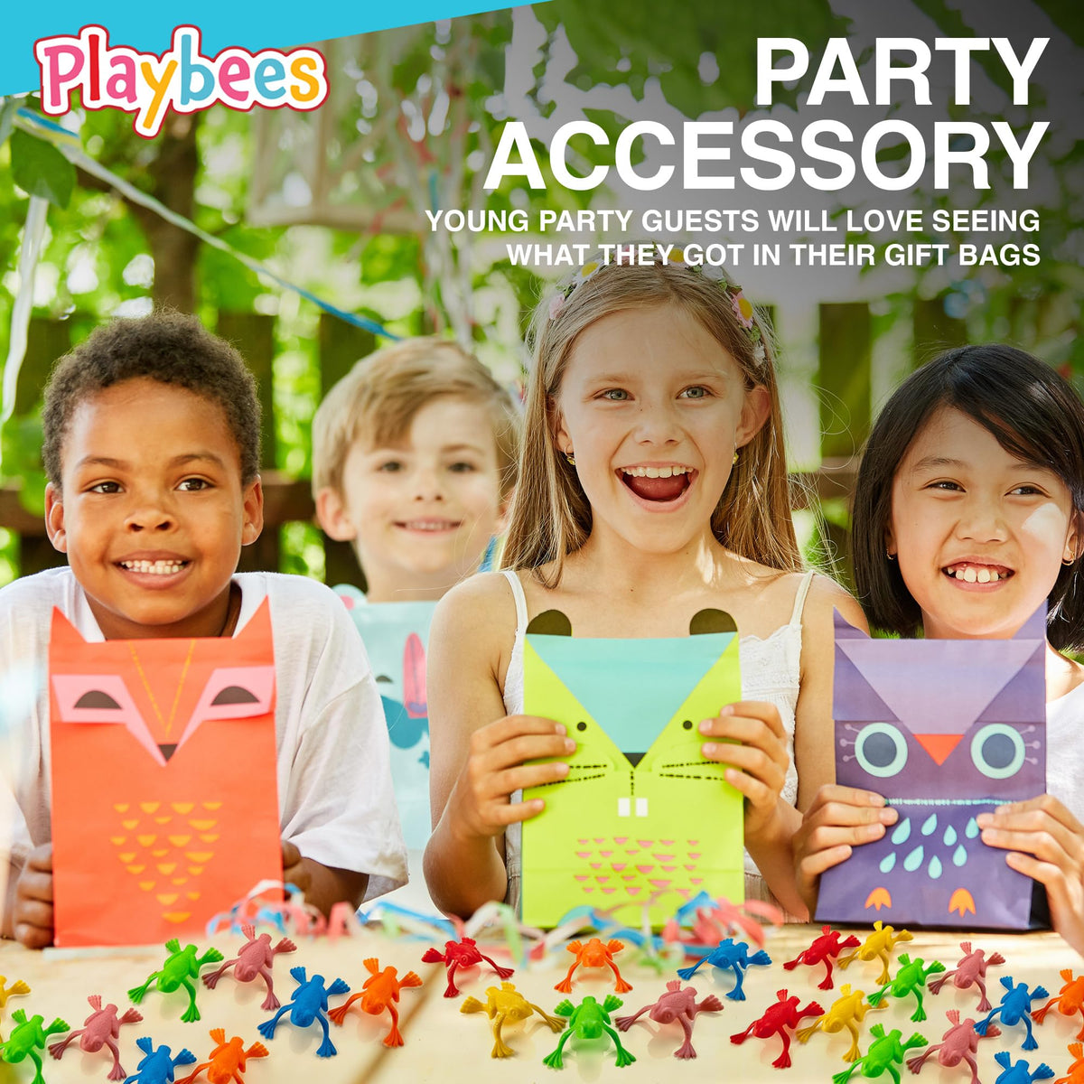 Playbees Mega Pack Jump n Leap Frogs – 144 Assorted 2-Inch Hopping Toys for Parties & Classroom Fun