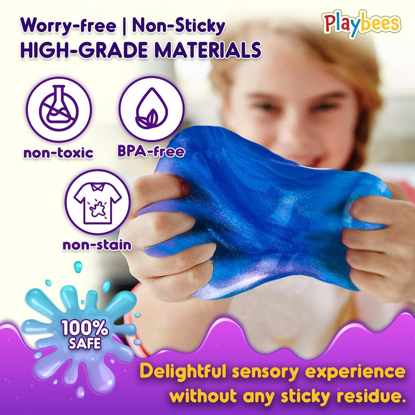 Playbees Mini Galaxy Slime 24 Pack – Marble Unicorn Slime Party Favors