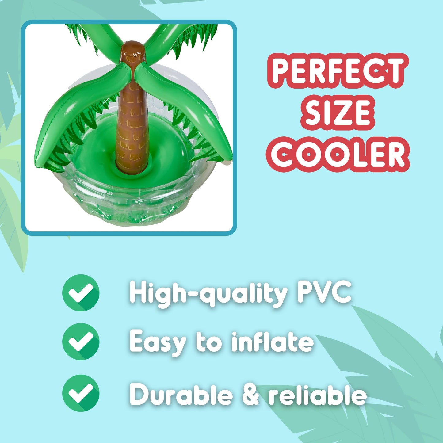 Playbees Inflatable Palm Tree Cooler 28 Inch - Blow Up Palm Tree Party Cooler for Pool Luau & Summer Parties