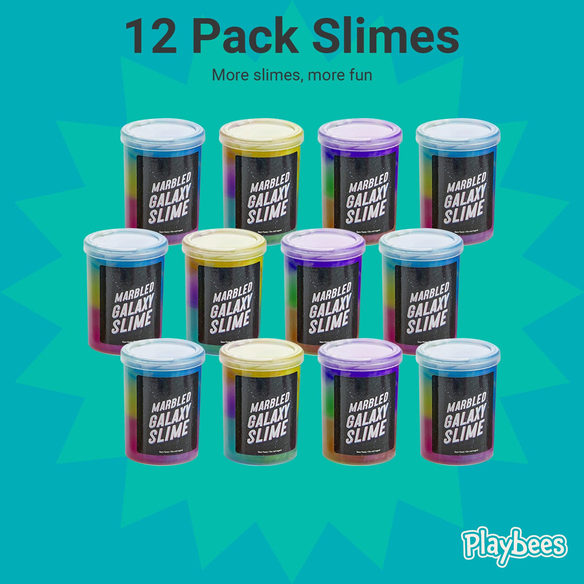 Playbees Unicorn Slime – Marbled Galaxy Slime 12 Pack | Cosmic Galaxy Fidget Kit