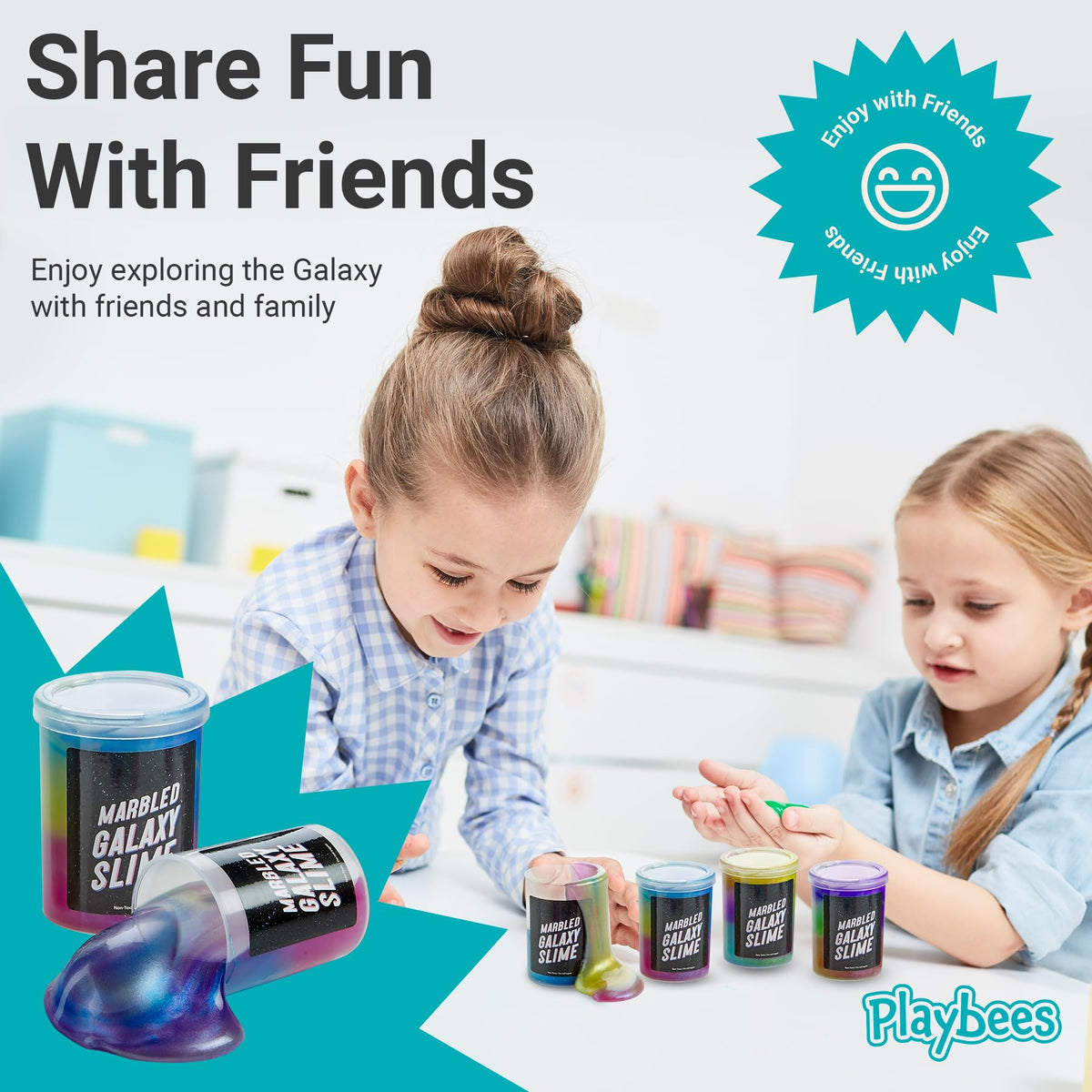 Playbees Unicorn Slime – Marbled Galaxy Slime 12 Pack | Cosmic Galaxy Fidget Kit