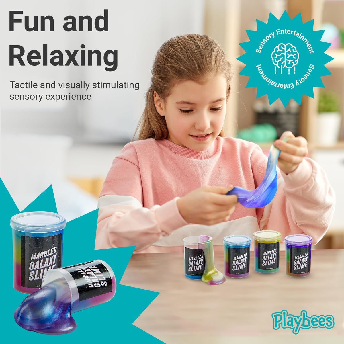 Playbees Unicorn Slime – Marbled Galaxy Slime 12 Pack | Cosmic Galaxy Fidget Kit