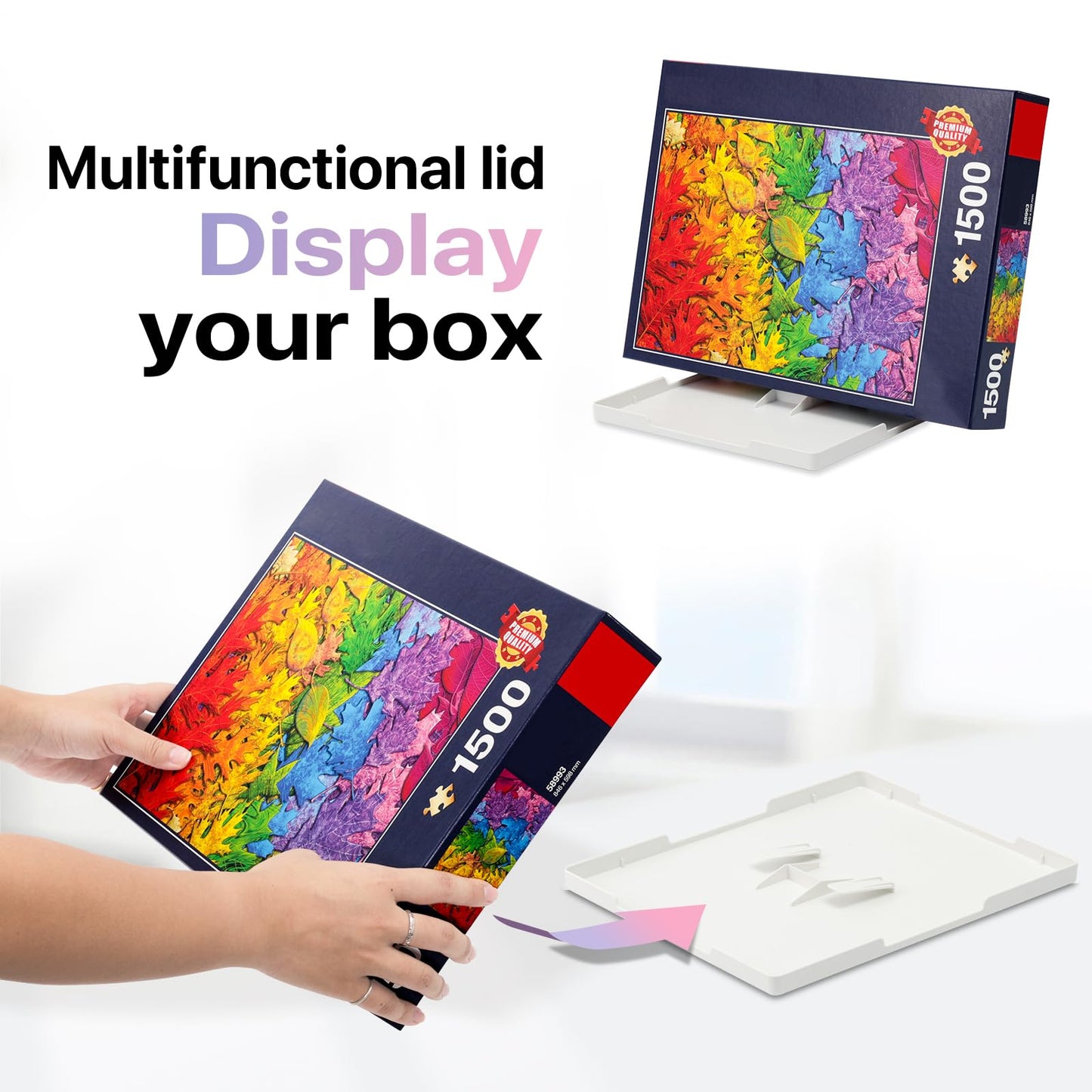Playboda 9-Pack Puzzle Sorting Trays with Lid Stand – 11x9, Stackable for 1000–1500 Piece Puzzles