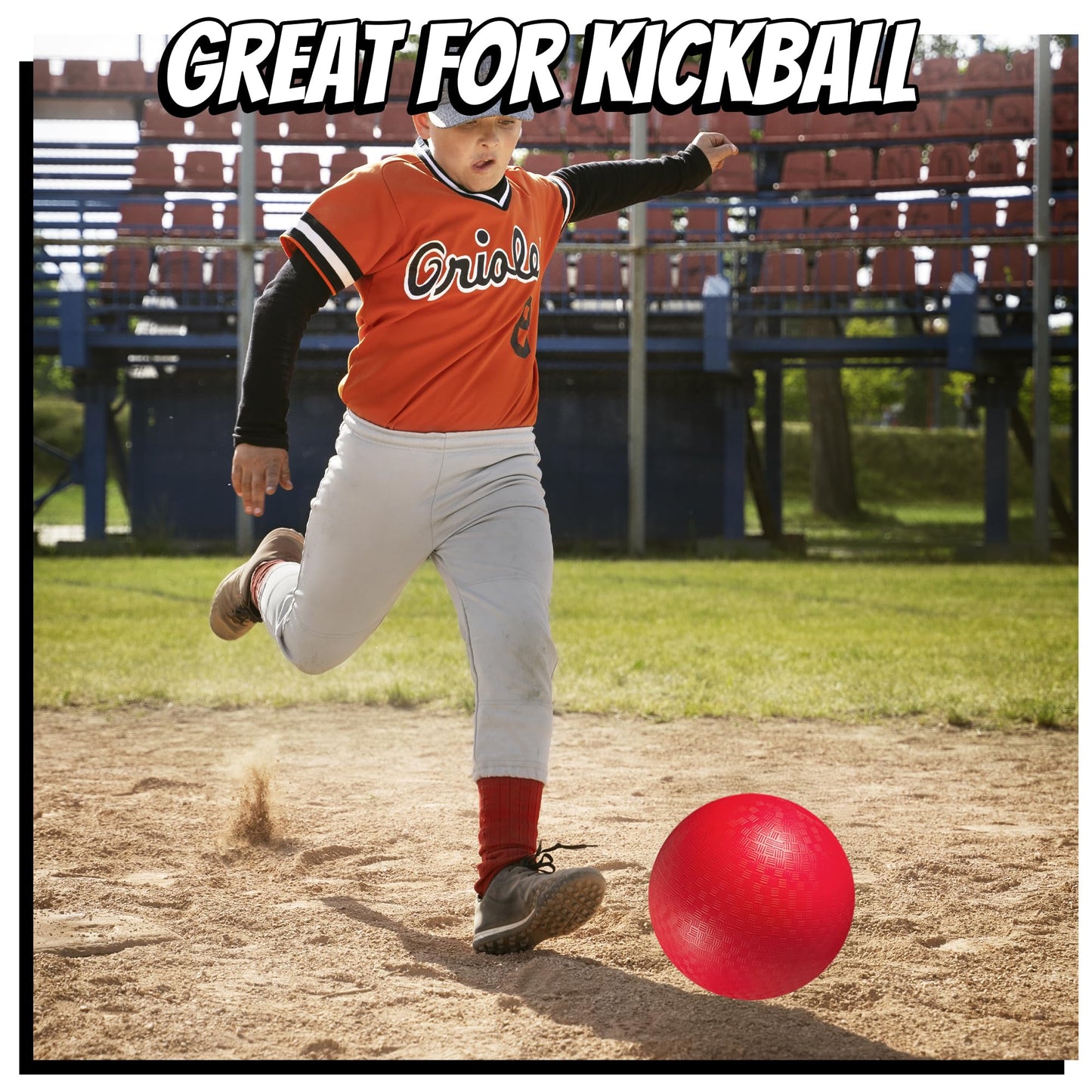 PlayBolt 10-Inch Kickball Playground Balls – Pack of 6 with Hand Pump