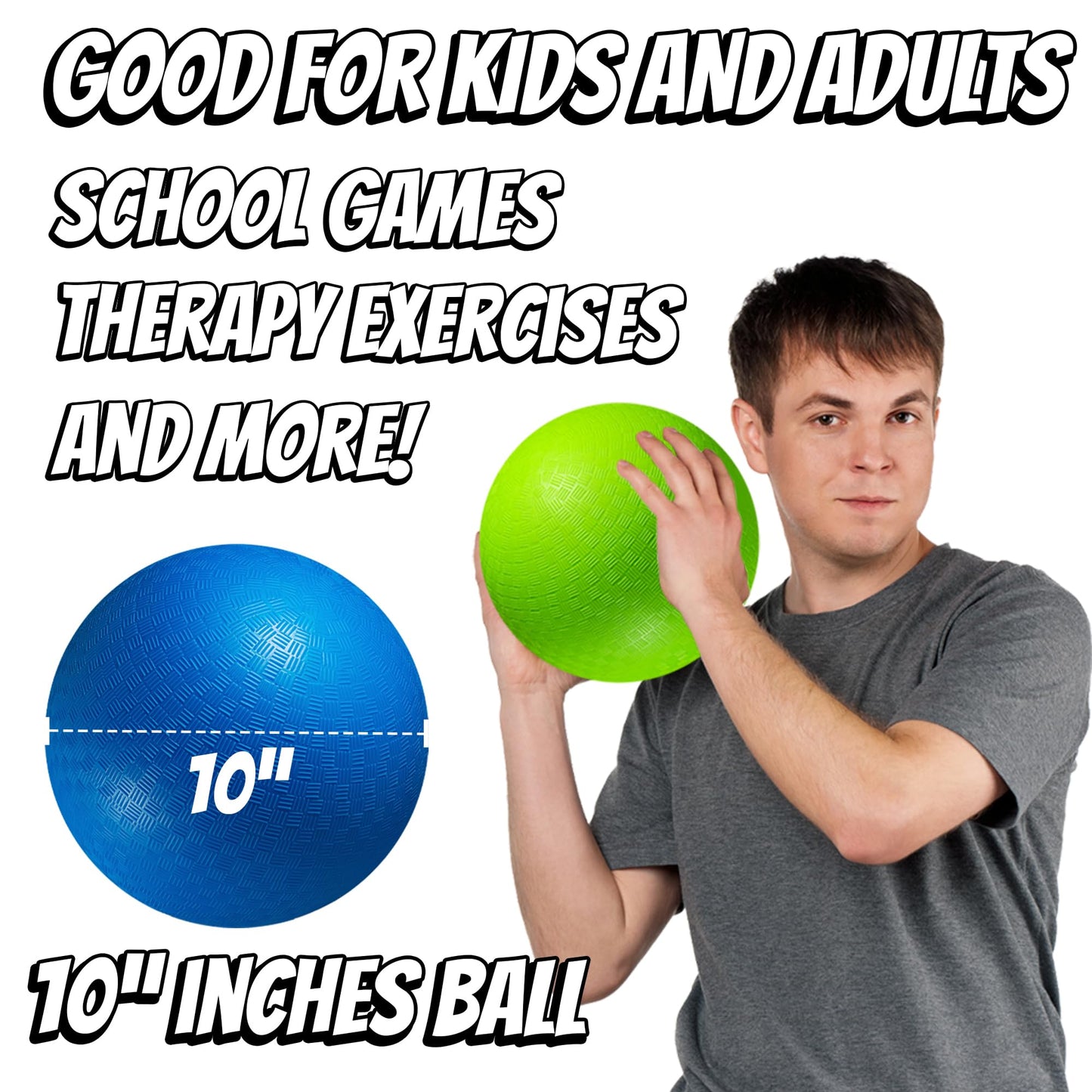 PlayBolt 10-Inch Kickball Playground Balls – Pack of 6 with Hand Pump