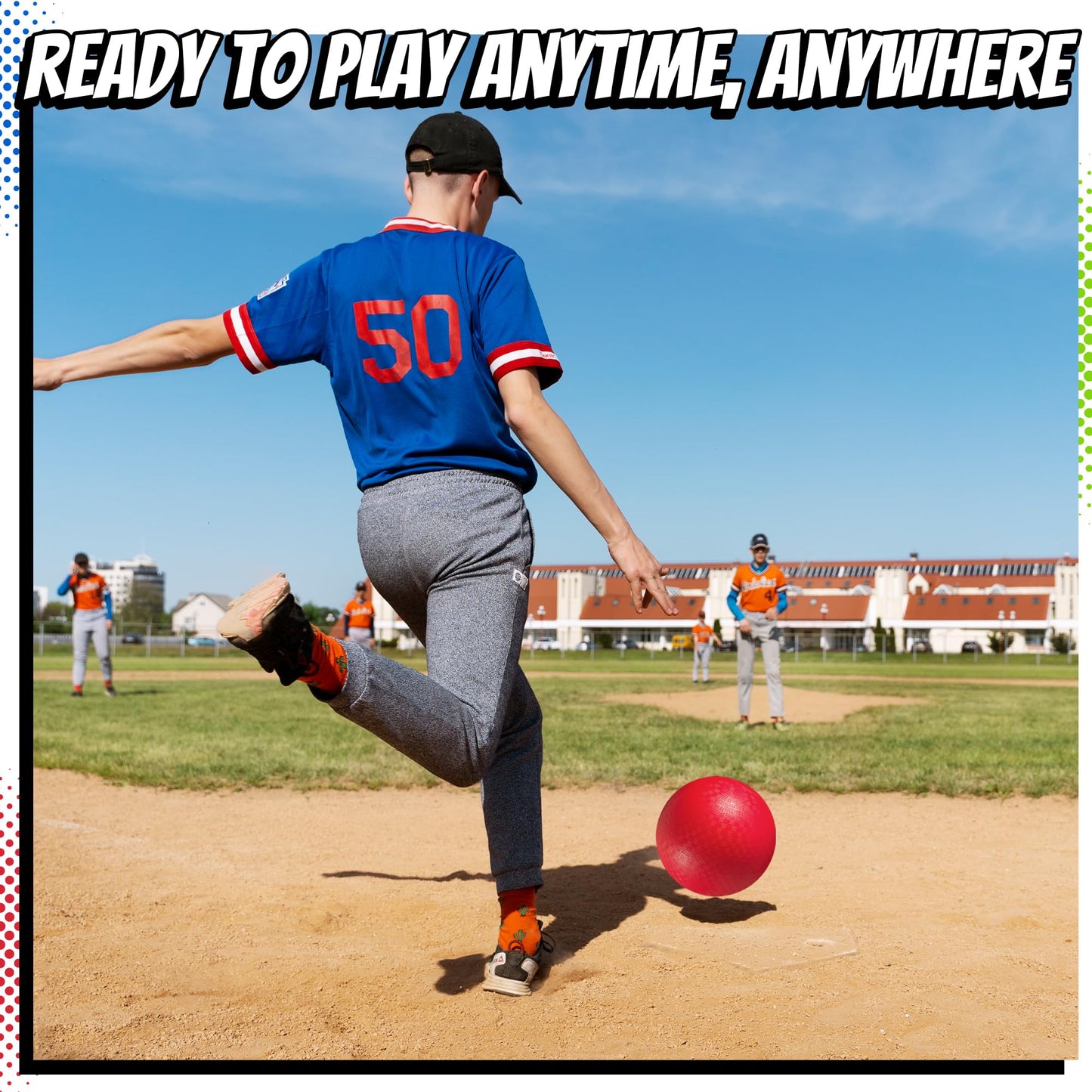 PlayBolt 8.5-Inch Playground Balls – Pack of 6 | Indoor & Outdoor Kickball, Dodgeball