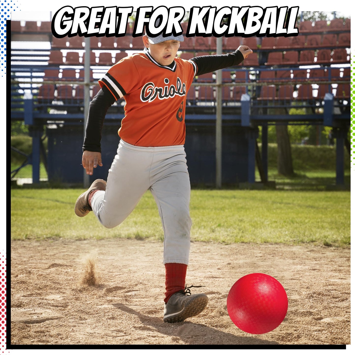 PlayBolt 8.5-Inch Playground Balls – Pack of 6 | Indoor & Outdoor Kickball, Dodgeball