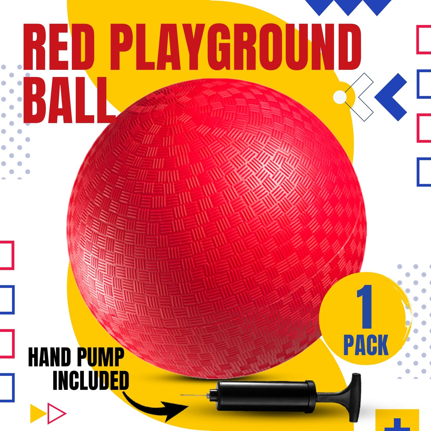 PlayBolt Playground Ball - 8.5-inch Red Rubber Kickball | Indoor & Outdoor Fun