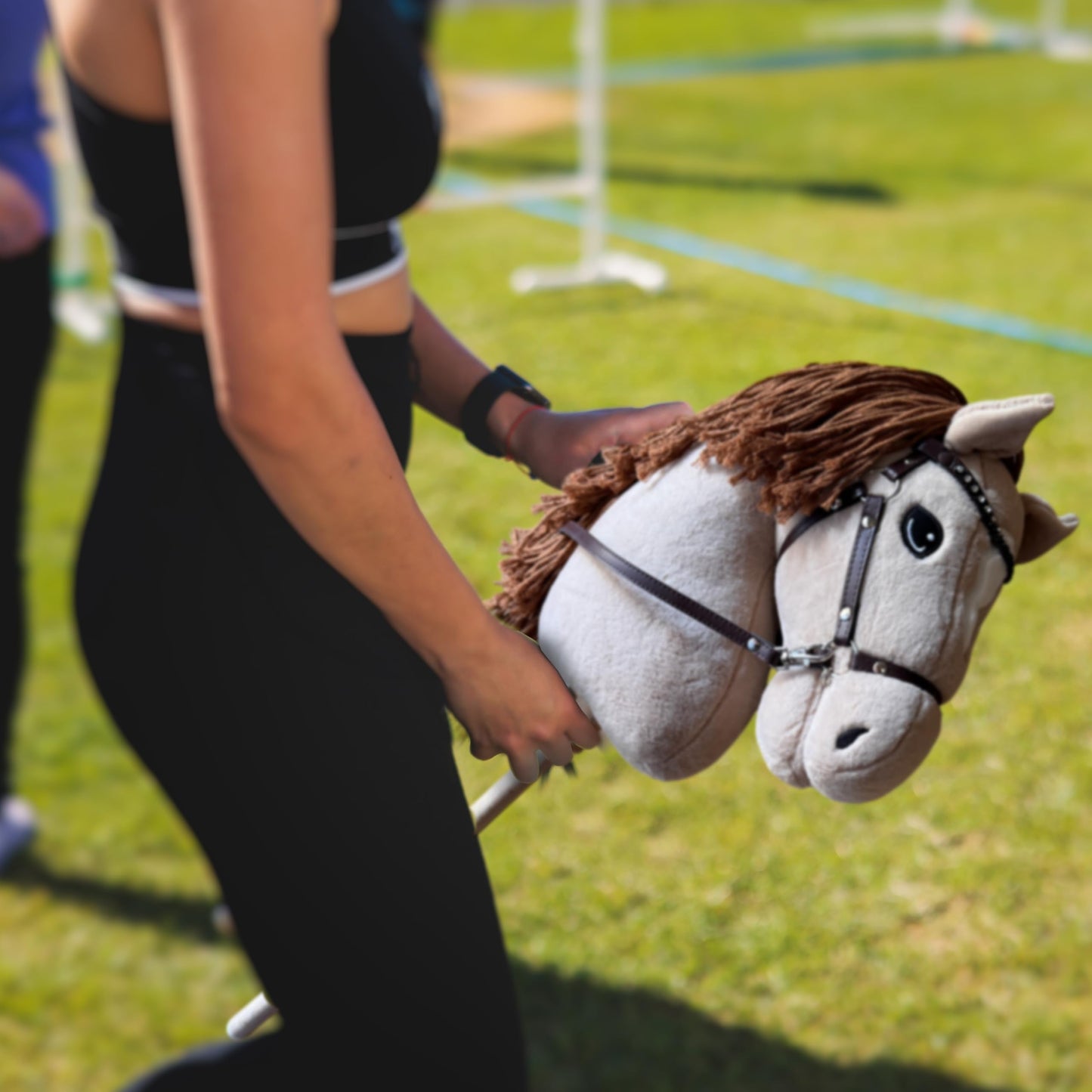 Playful Minds Large Hobby Horse – Show-Quality Plush with Rhinestone Bridle
