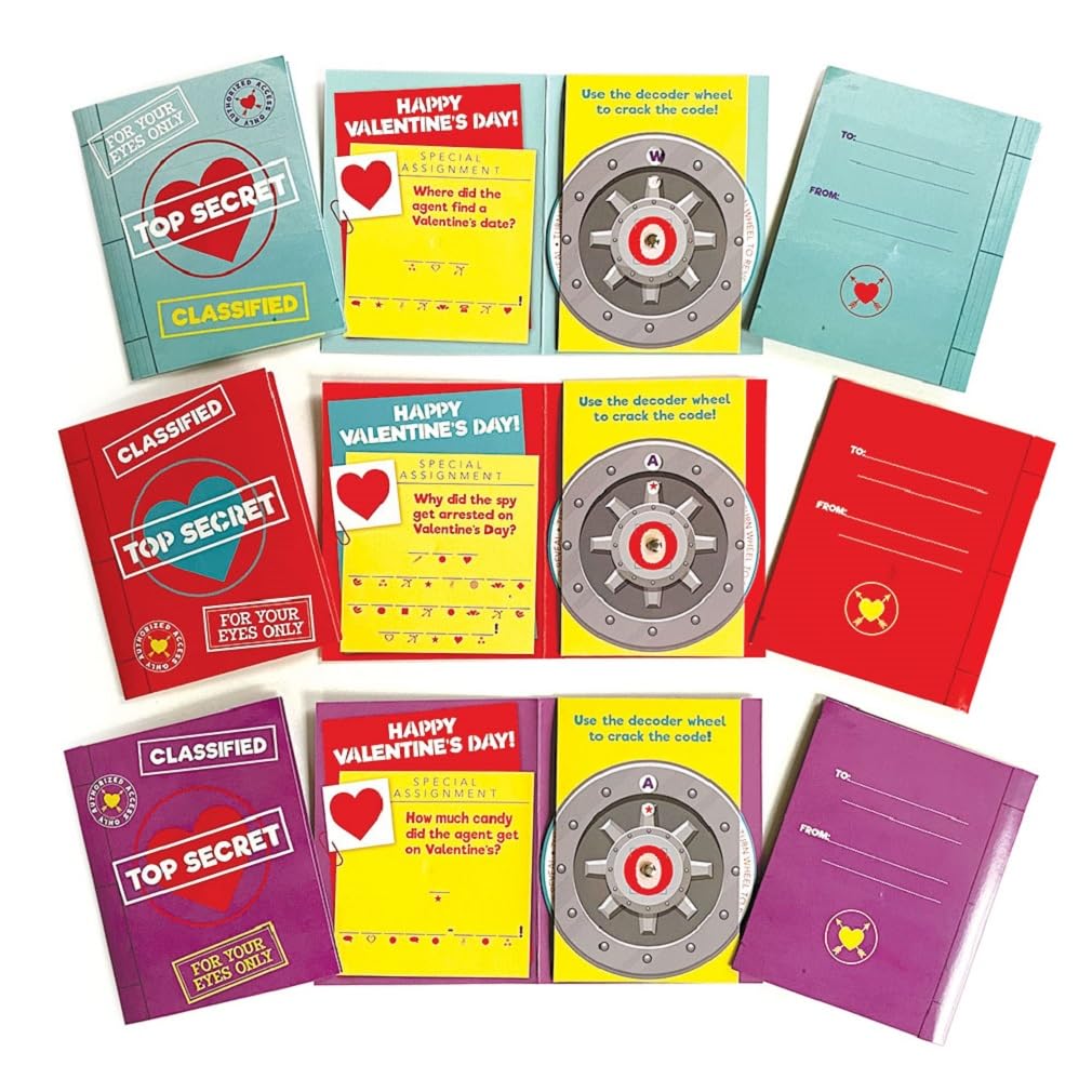 Playhouse Top Secret Message Decoder – 28-Card Valentine Exchange Pack for Kids