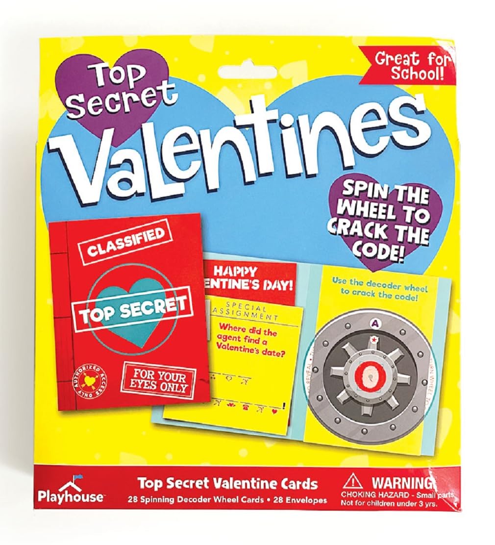 Playhouse Top Secret Message Decoder – 28-Card Valentine Exchange Pack for Kids