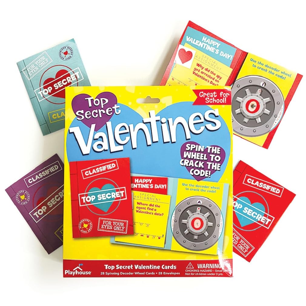 Playhouse Top Secret Message Decoder – 28-Card Valentine Exchange Pack for Kids
