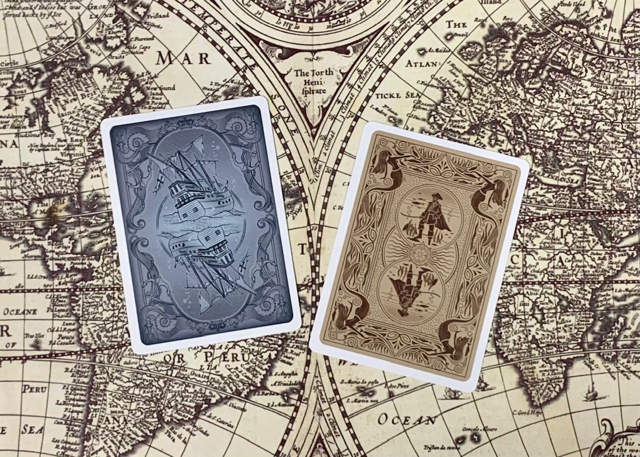Neptune’s Graveyard Bicycle Playing Cards – 2-Pack (Pirate Ship & Mermaid) | PLAYING CARD DECKS.COM