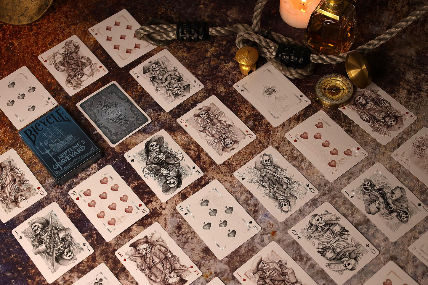 Neptune’s Graveyard Bicycle Playing Cards – 2-Pack (Pirate Ship & Mermaid) | PLAYING CARD DECKS.COM