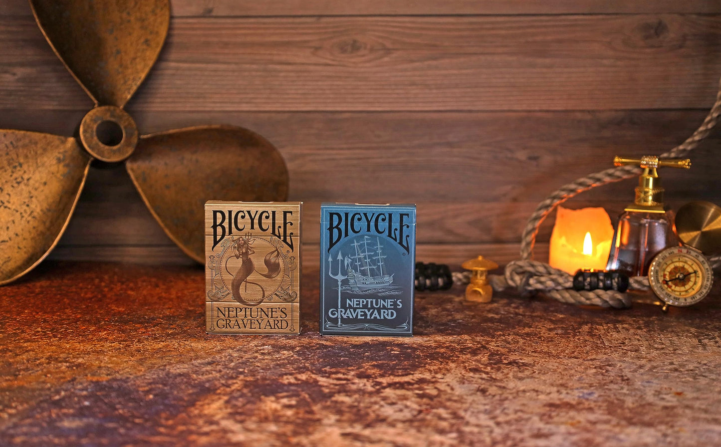 Neptune’s Graveyard Bicycle Playing Cards – 2-Pack (Pirate Ship & Mermaid) | PLAYING CARD DECKS.COM