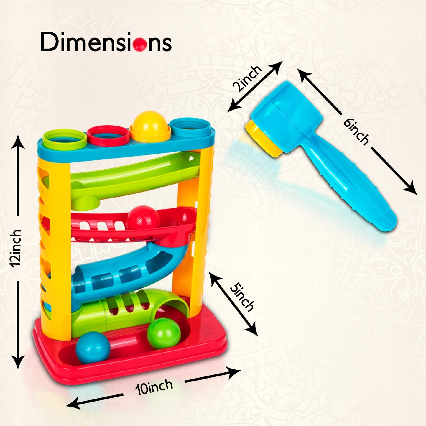 Playkidz Durable Pound A Ball Toy for Toddlers | Fine Motor & Early Learning