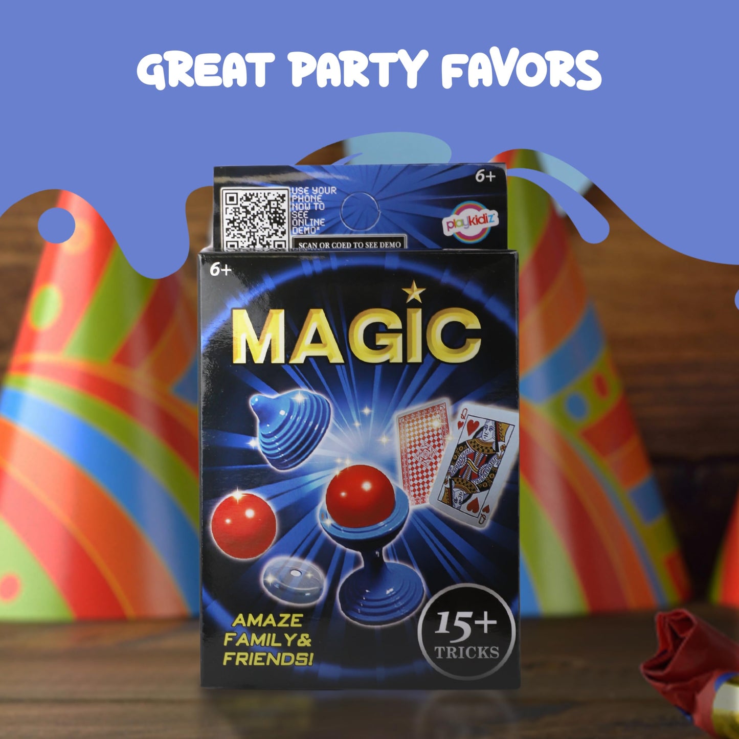 Playkidz 24 Packs of Magic Tricks for Kids – 15 Tricks per Pack, Portable Party Set
