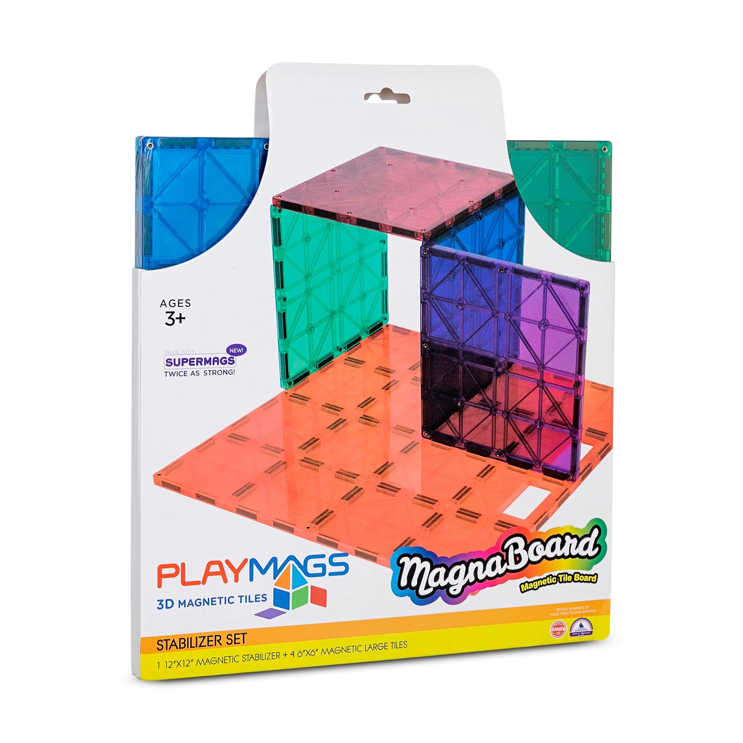 Playmags Super Durable Building Stabilizer Set — 12x12 Board + 4x6 Boards, Compatible with All Brands