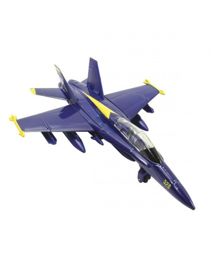 Playmaker Toys United States Navy Blue Angels F/A-18 Super Hornet Die-Cast 6-Inch Jet with Pullback Action