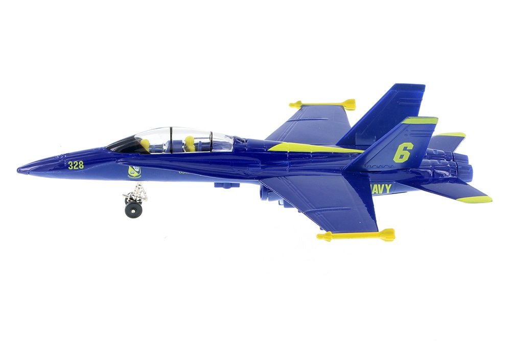 Playmaker Toys Blue Angels F/A-18 9-Inch Die-Cast Jets with Pullback – 6-Pack