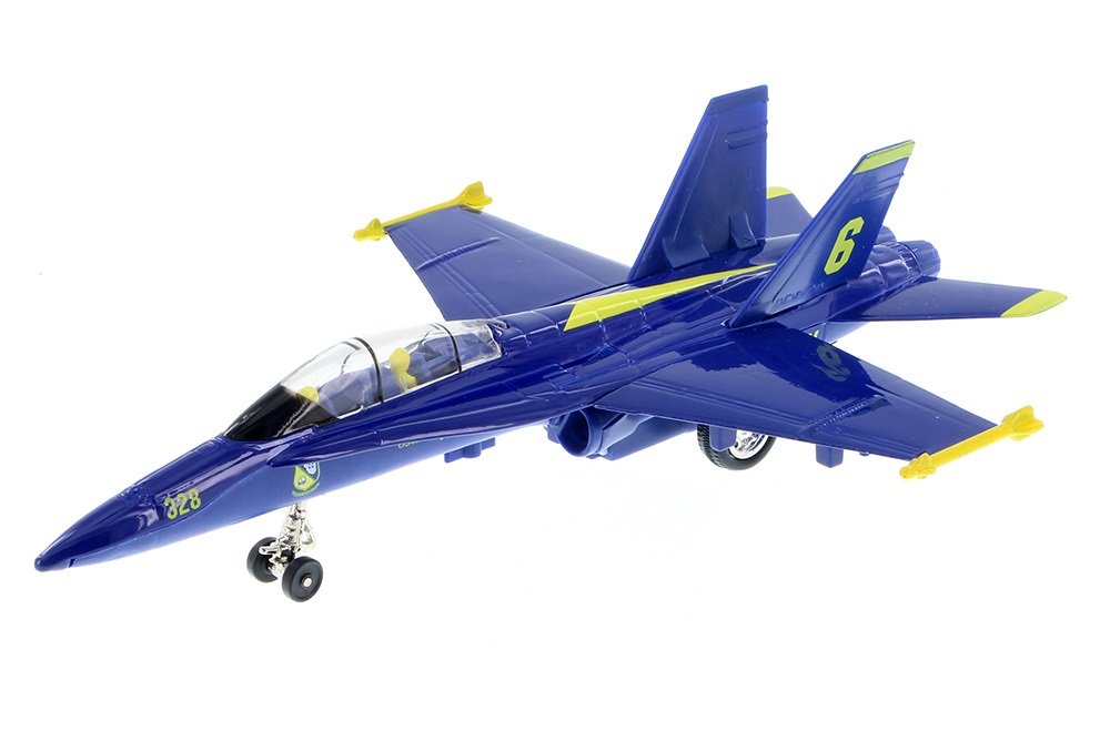 Playmaker Toys Blue Angels F/A-18 9-Inch Die-Cast Jets with Pullback – 6-Pack