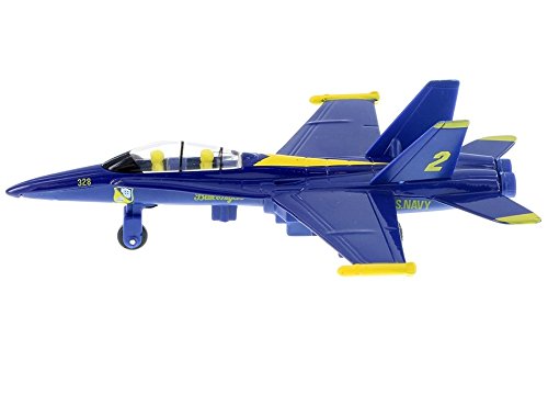 Playmaker Toys United States Navy Blue Angels F/A-18 Super Hornet Die-Cast 6-Inch Jet with Pullback Action