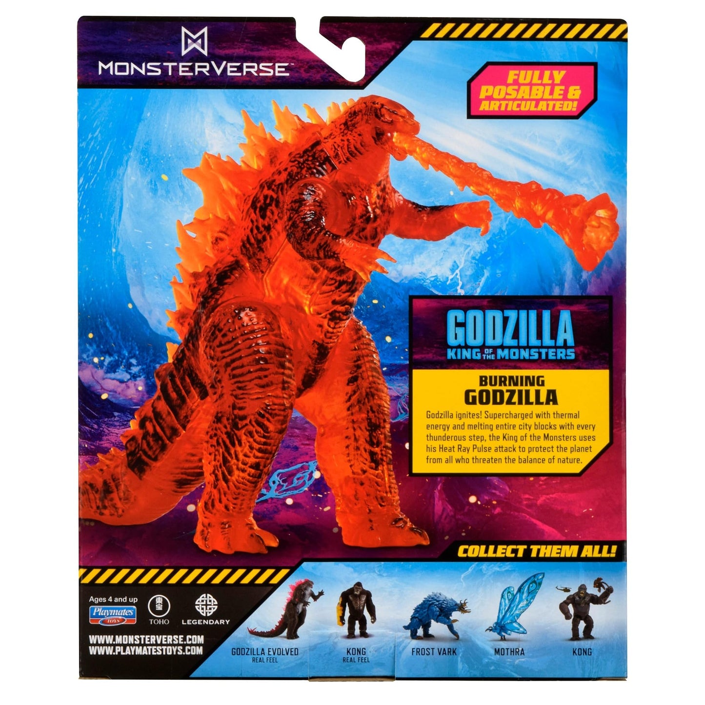 PlayMates MonsterVerse Burning Godzilla Action Figure – 6-Inch Fully Posable Collectible