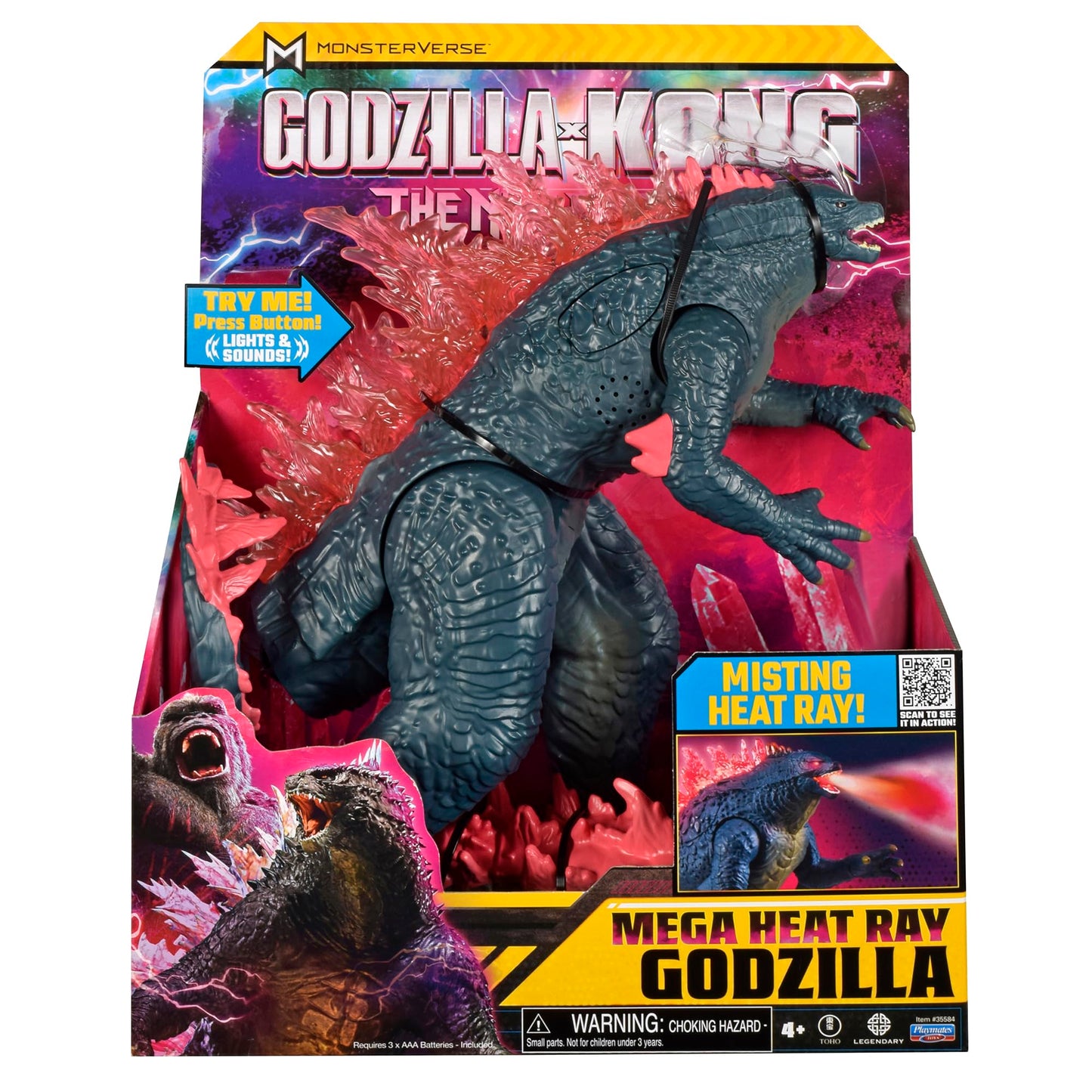 PlayMates Godzilla x Kong 13-Inch Mega Deluxe Heat Ray Figure