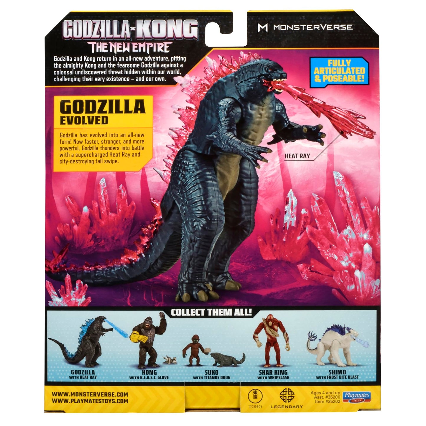 PlayMates Godzilla x Kong 6-Inch Godzilla Evolved Figure with Heat Ray | MonsterVerse Collectible