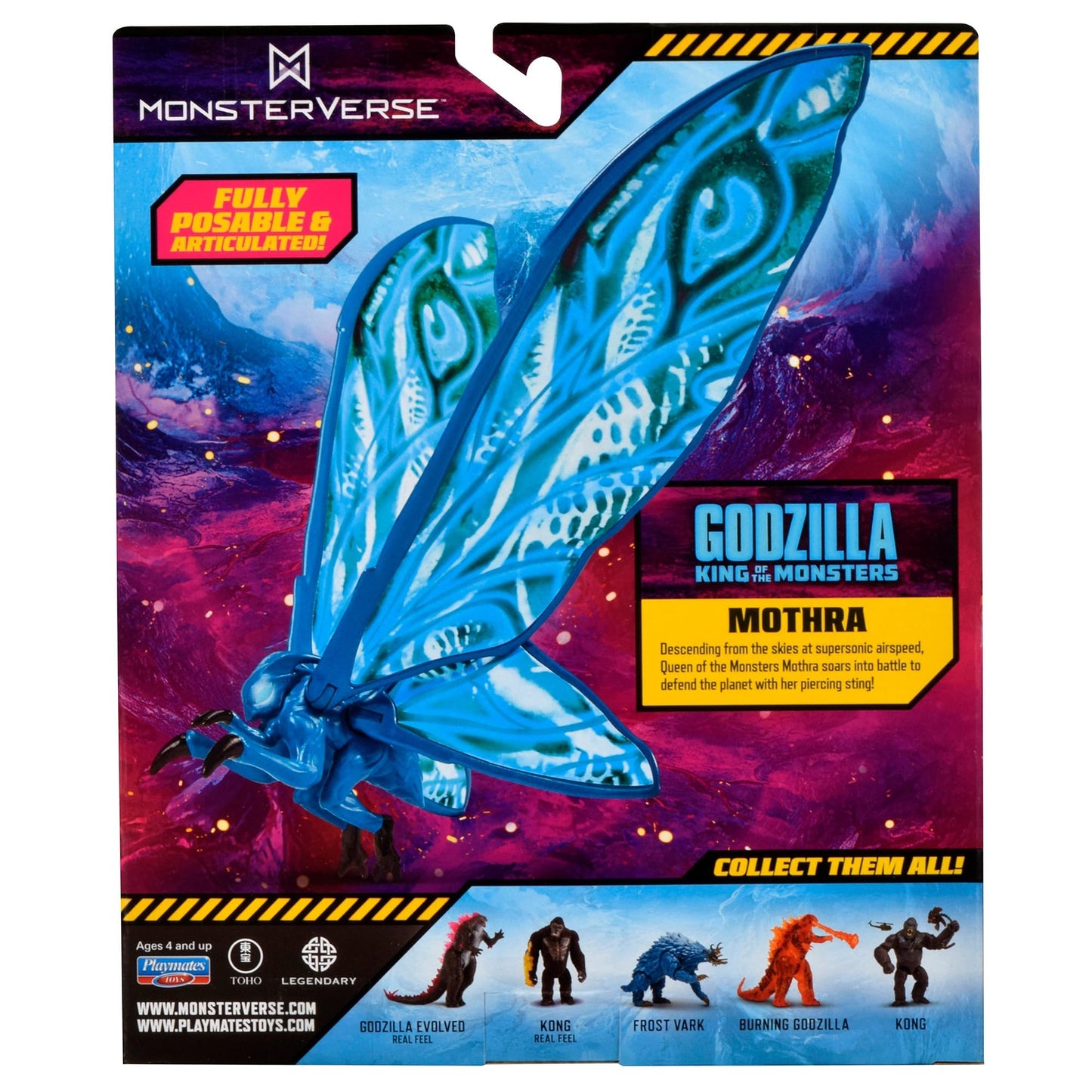 PlayMates MonsterVerse Mothra 6-Inch Fully Posable Figure | Officially Licensed