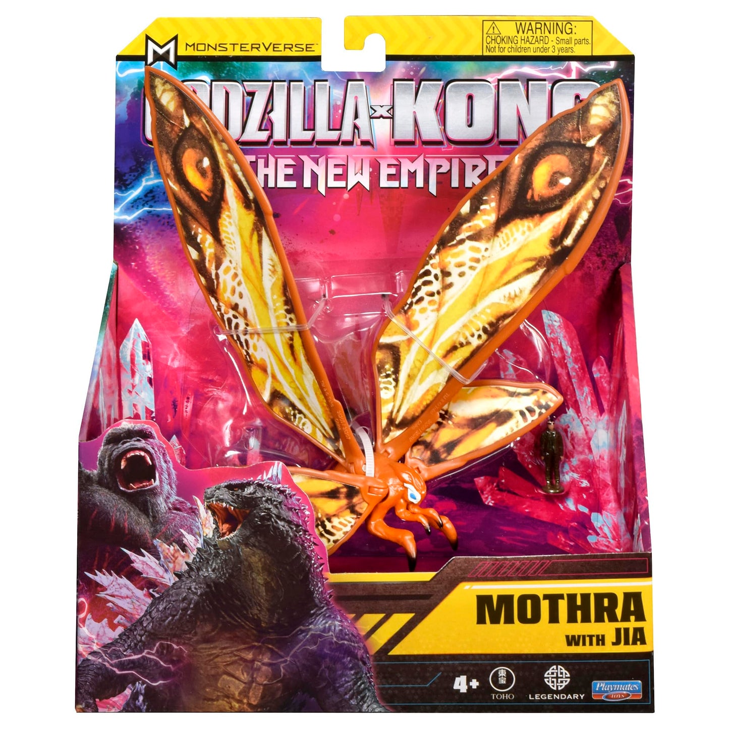 PlayMates Godzilla X Kong Monsterverse 6 Inch Action Figure – Mothra with Jia | Basic Series