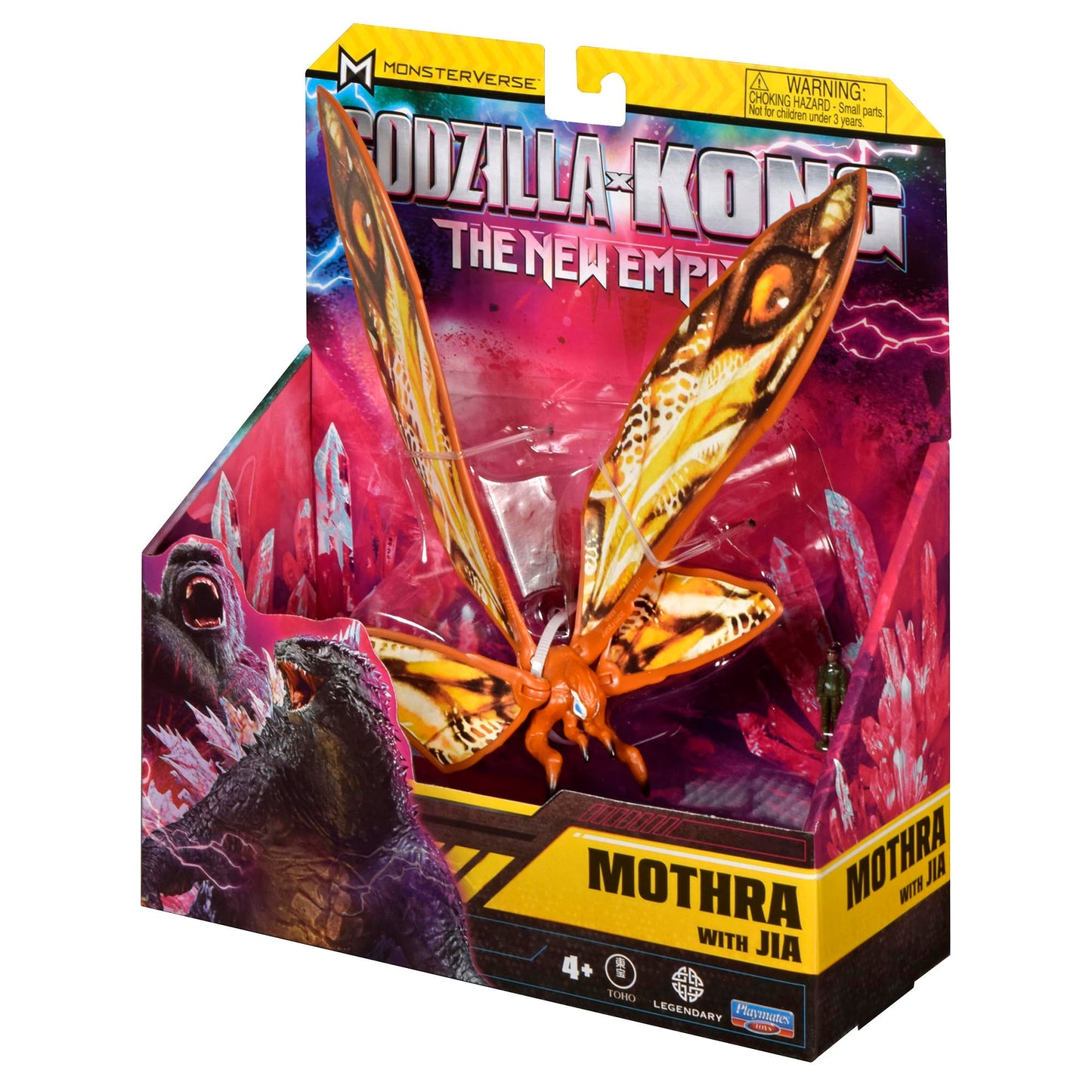 PlayMates Godzilla X Kong Monsterverse 6 Inch Action Figure – Mothra with Jia | Basic Series