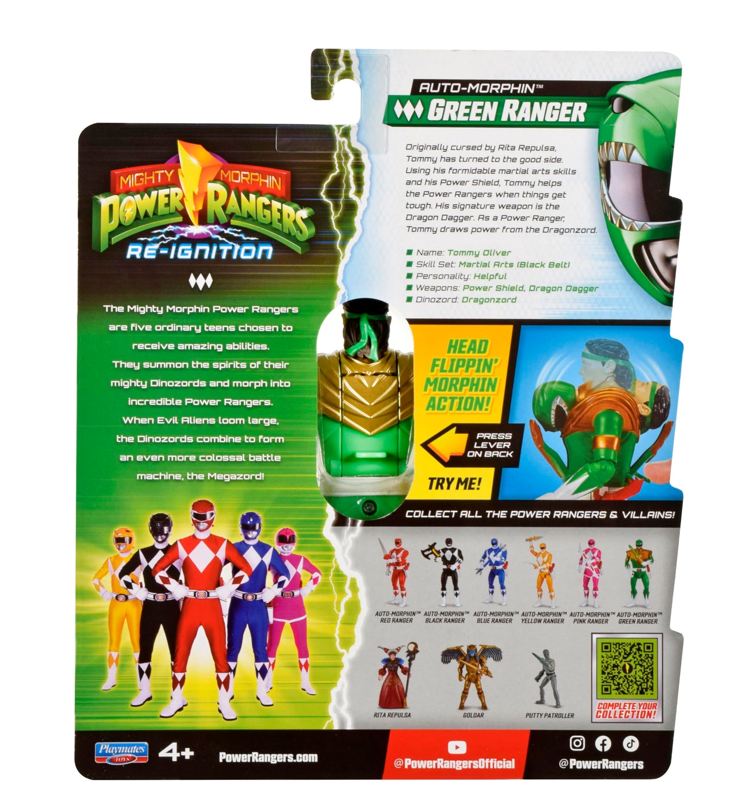 PlayMates Power Rangers Re-Ignition Green Ranger 6-Inch Auto Morphin Action Figure