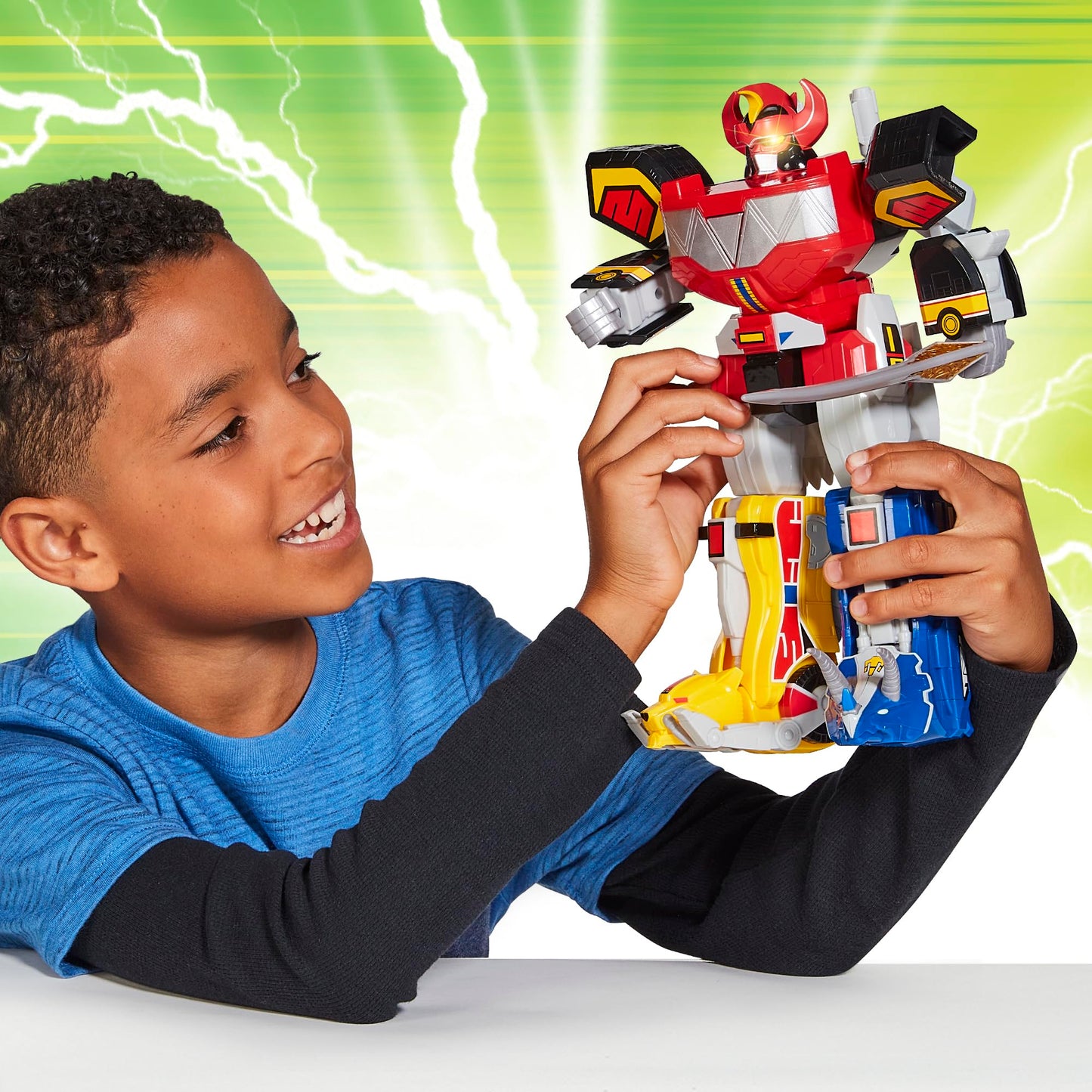 PlayMates POWER RANGERS Mighty Morphin Re-Ignition Ultimate Megazord – Deluxe Electronic Figure