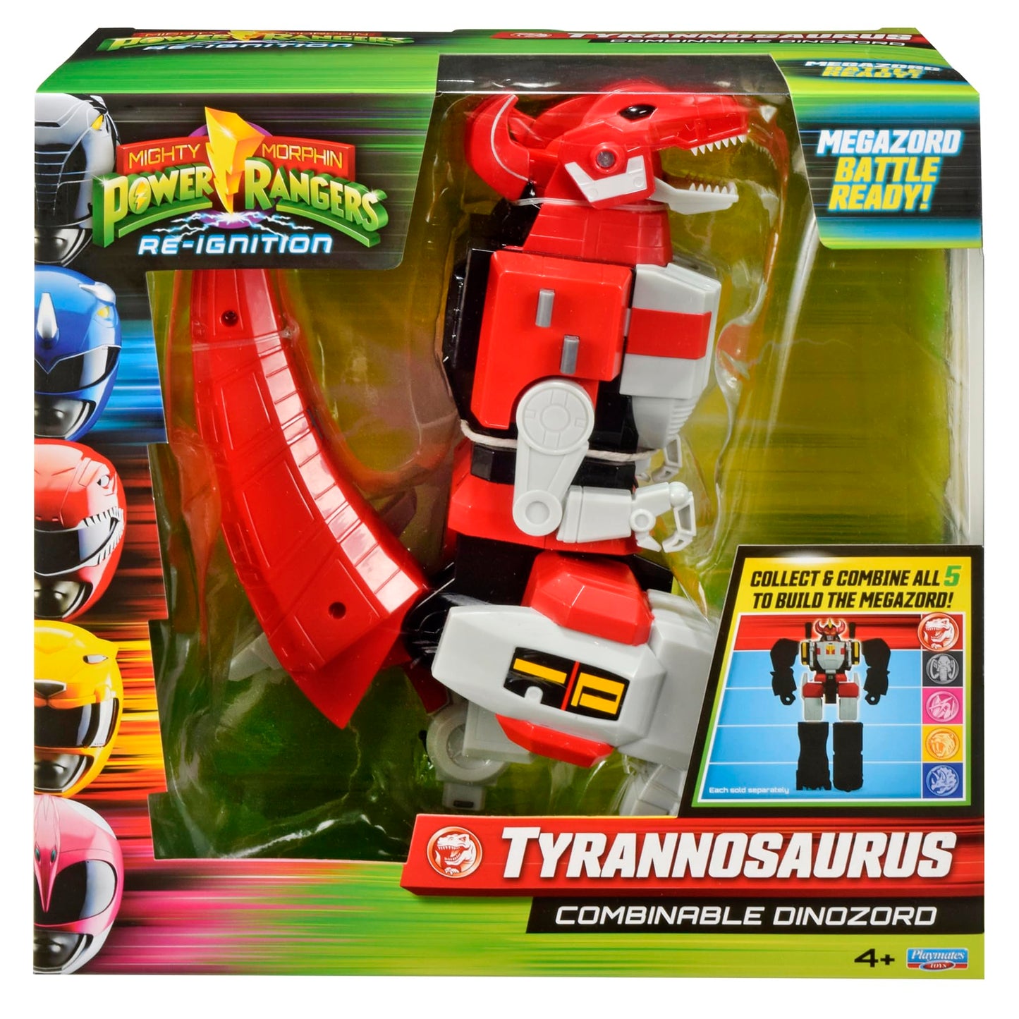 PlayMates Power Rangers Re-Ignition 6-Inch Combinable Megazord: Tyrannosaurus Rex Figure