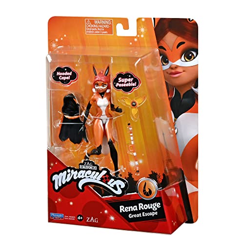PlayMates Miraculous Rena Rouge Great Escape Doll – 5-Inch Poseable Figure with Cape & Accessories