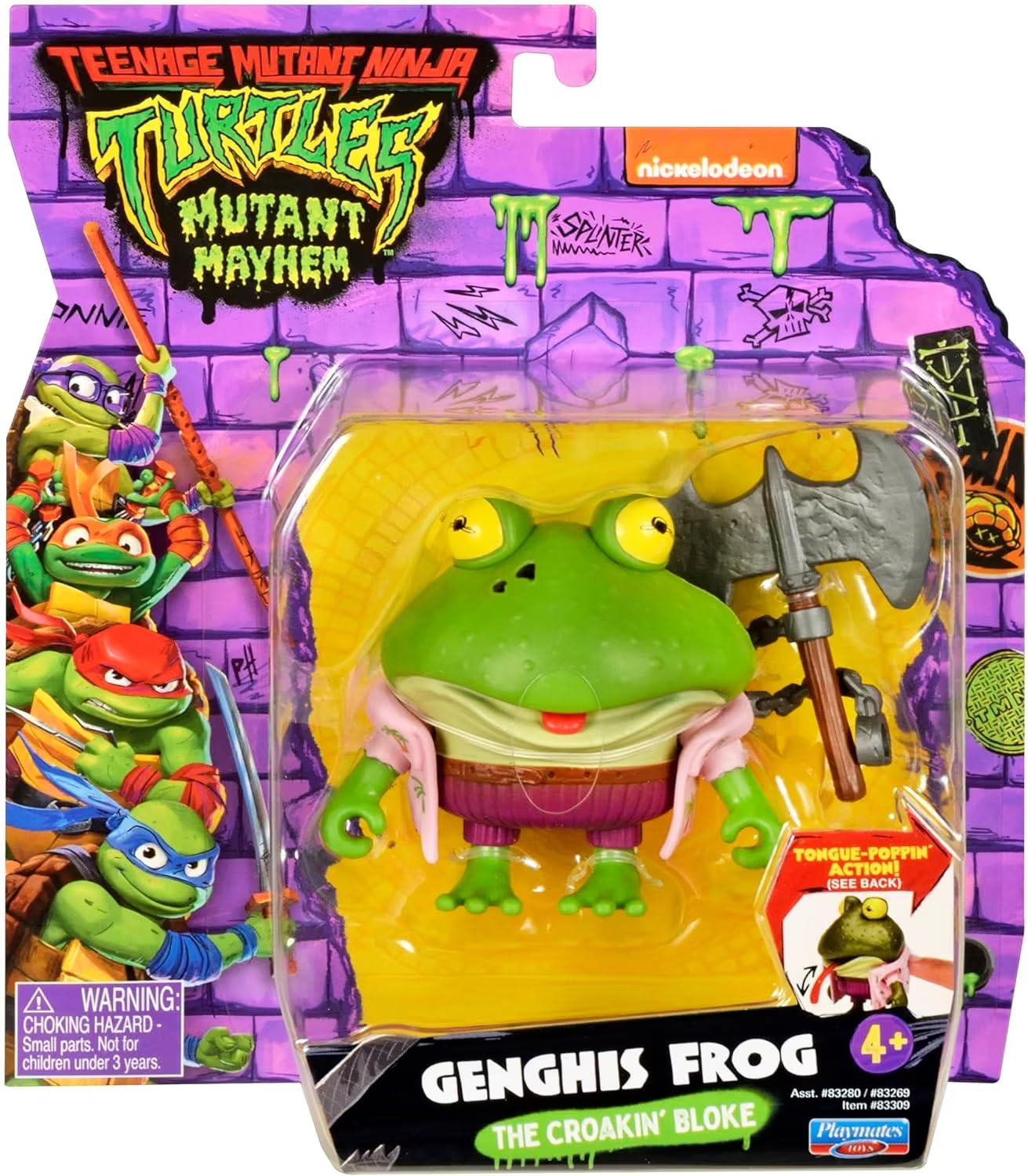 TMNT Mutant Mayhem Genghis Frog 4-Inch Action Figure by Playmates Toys