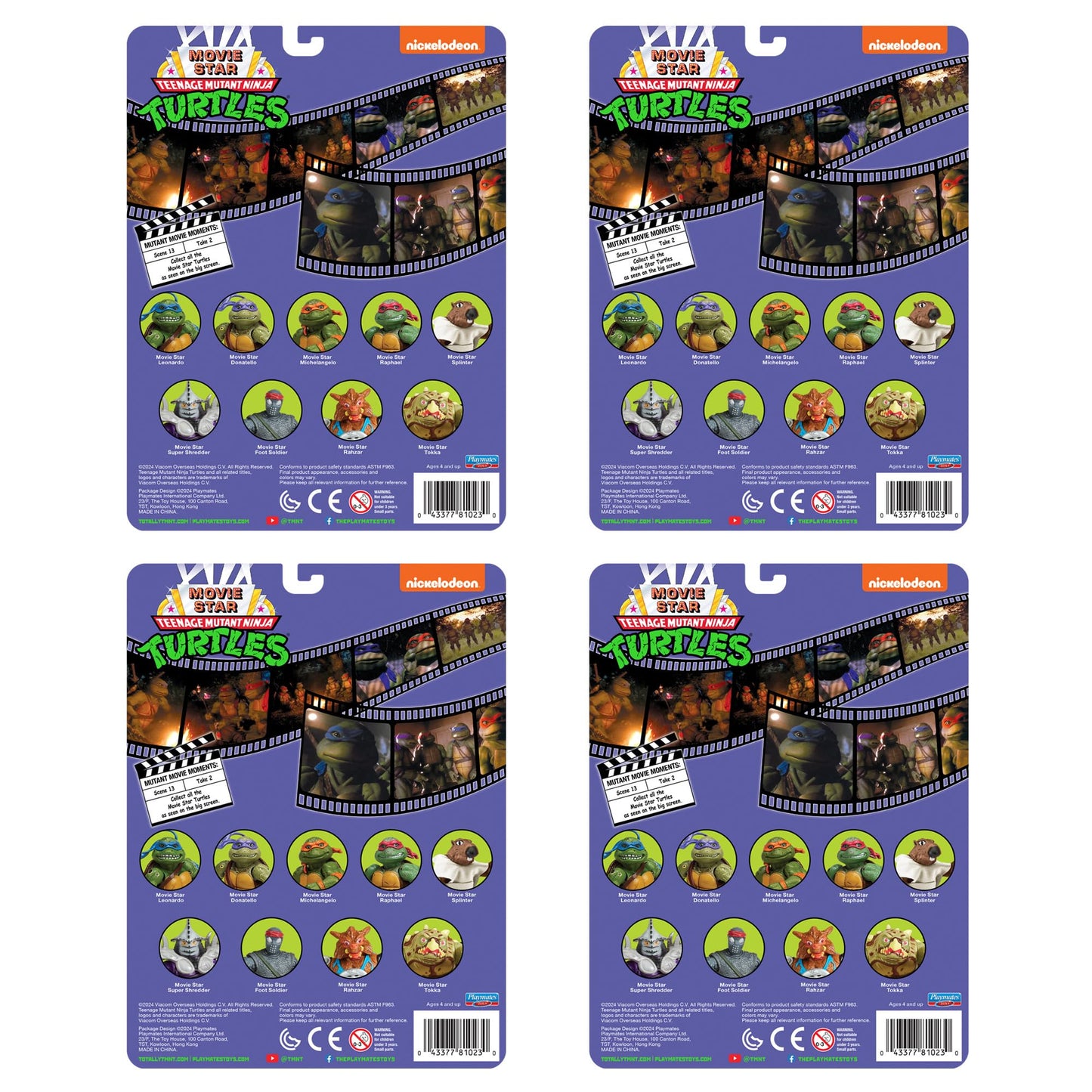 PlayMates TMNT Classic Movie Star Mutants 4-Pack – 4-Inch Action Figures