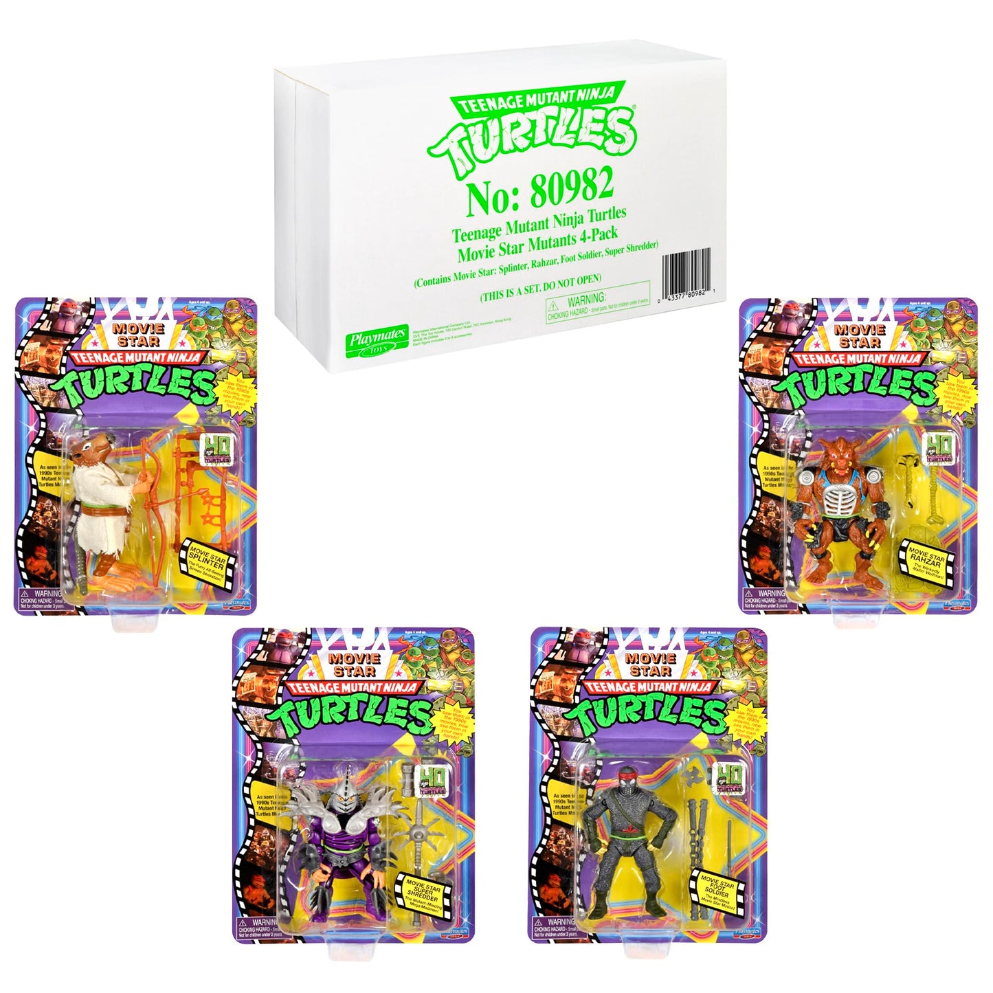 PlayMates TMNT Classic Movie Star Mutants 4-Pack – 4-Inch Action Figures