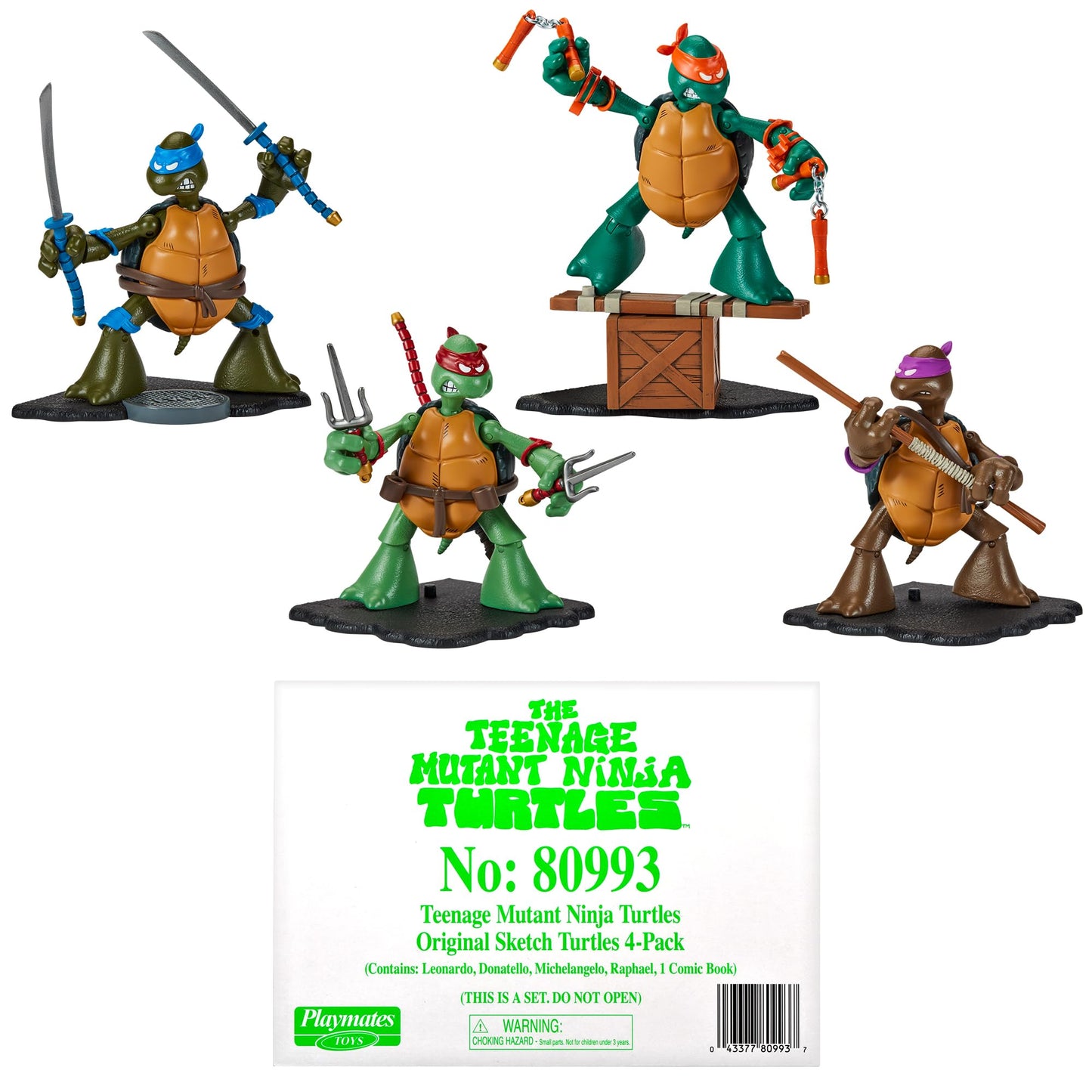 Teenage Mutant Ninja Turtles Original Sketch Collector Figure with Comic Book – Playmates Toys
