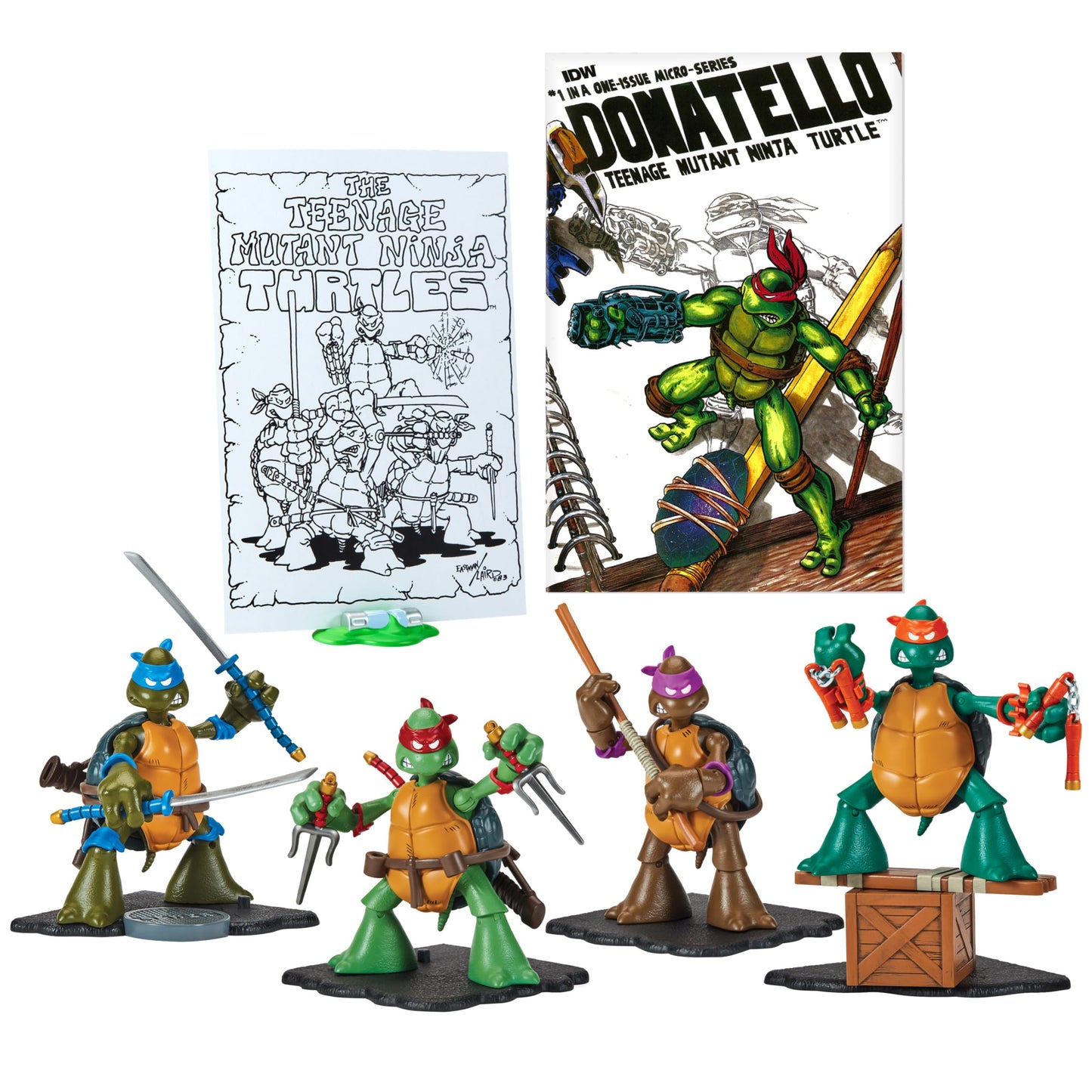 Teenage Mutant Ninja Turtles Original Sketch Collector Figure with Comic Book – Playmates Toys