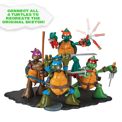 Teenage Mutant Ninja Turtles Original Sketch Collector Figure with Comic Book – Playmates Toys