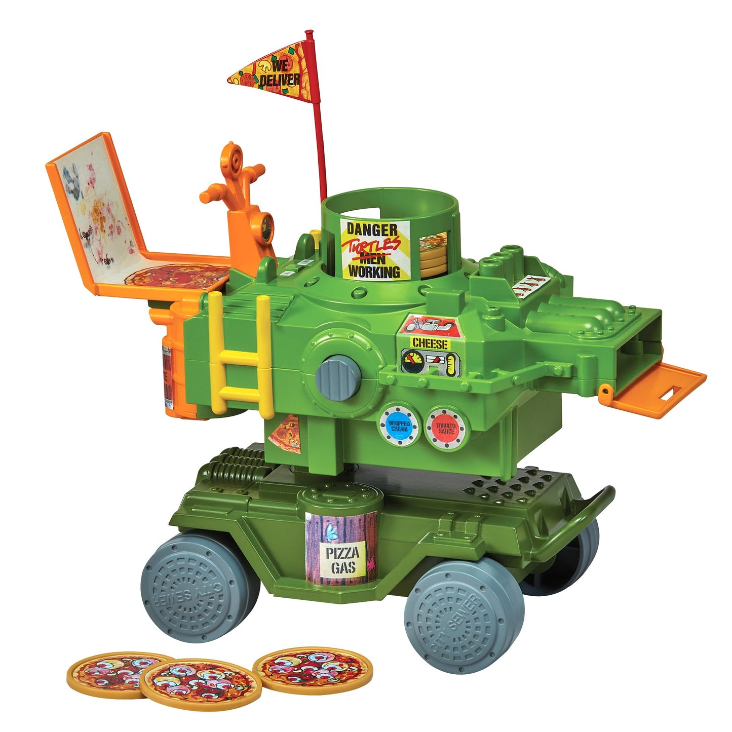 PlayMates TMNT Classic Pizza Thrower Vehicle – Battery-Operated Action Toy