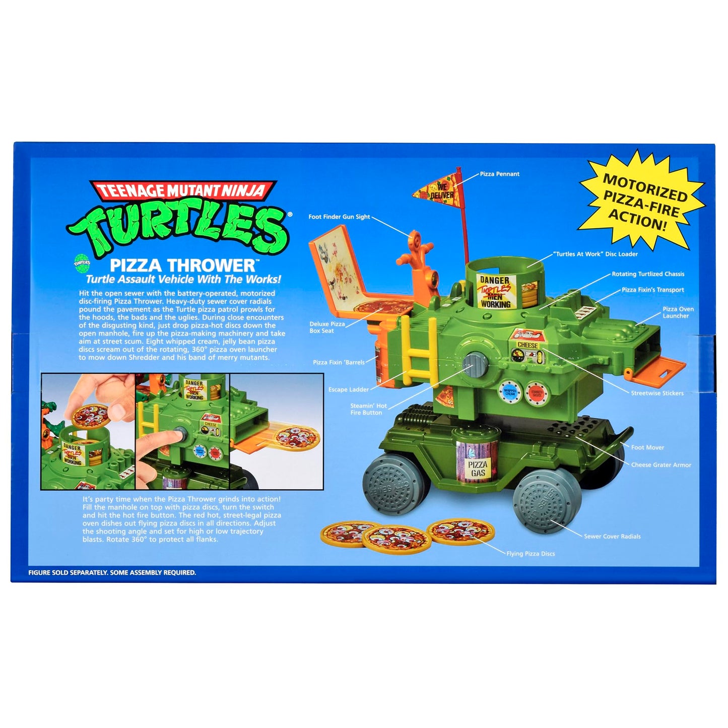 PlayMates TMNT Classic Pizza Thrower Vehicle – Battery-Operated Action Toy